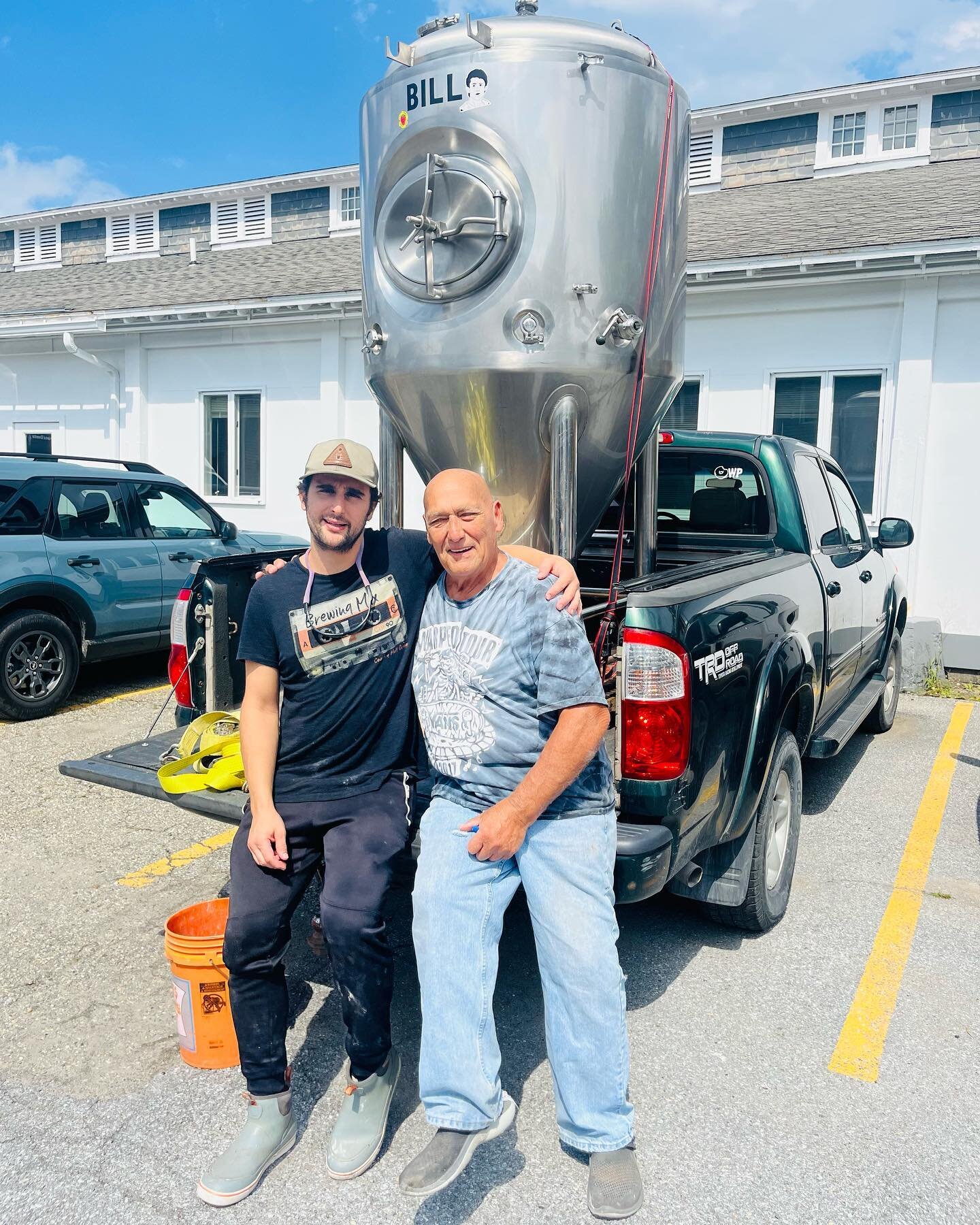 A big shout out to Evan (and his Dad) at @greenempirebrewing for babysitting Bill for a couple years.  After we acquired Bill from Evan, we discovered we had no room for him in our pilot space. But now, Bill will join Ted in the cellar at the new Two