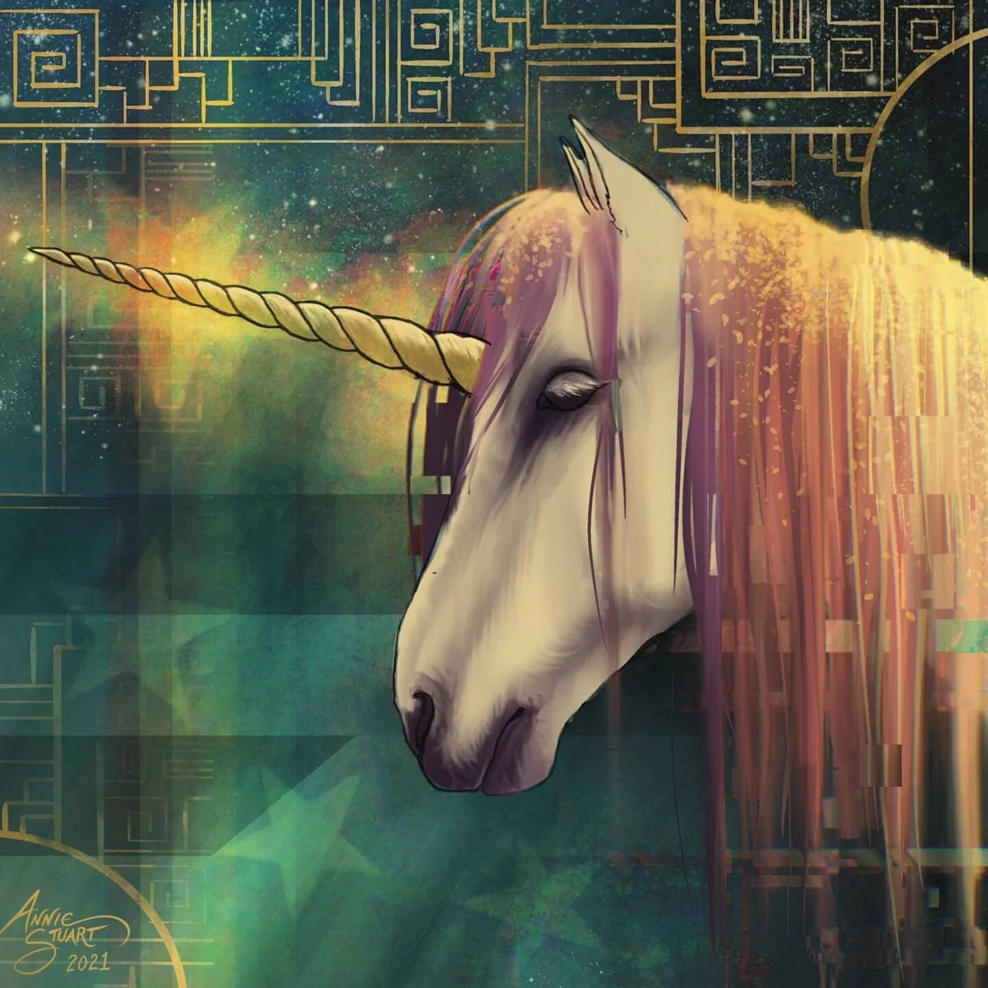 This unicorn is called Miss Elliot because I basically just flipped it and reversed it.