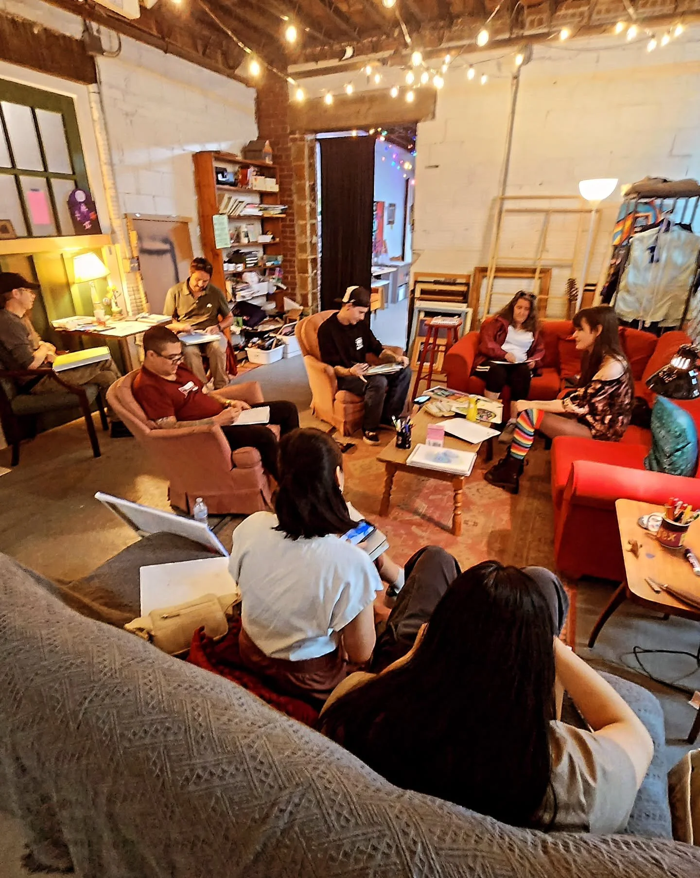 You're probably wondering what we actually DO in Art Lounge (other than be incredible artists who talk about art).

Last week I asked the group for help: I'm working on some examples of collaborative works for my portfolio, so I asked if they would m
