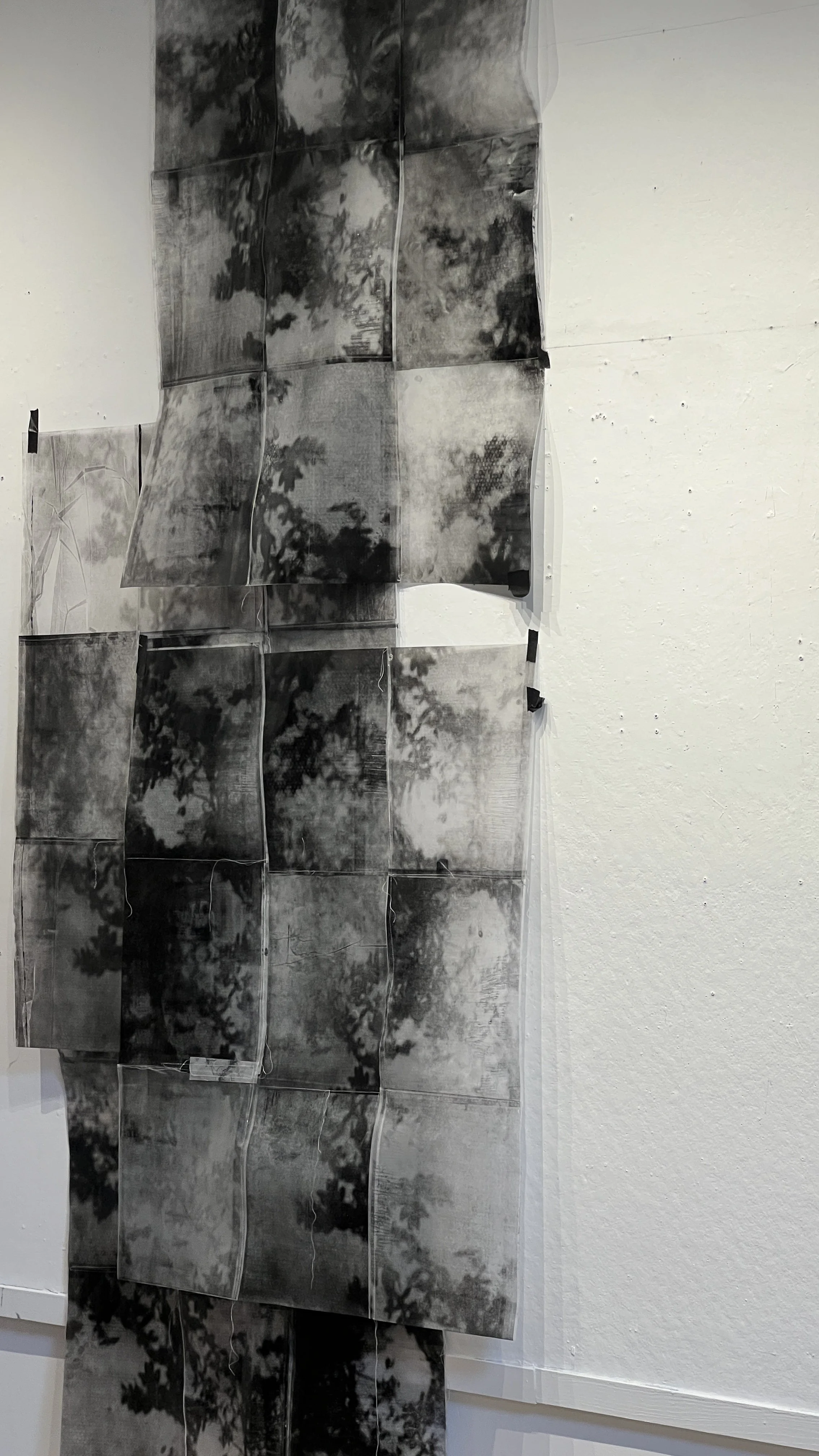 untitled (todo deseo es un deseo de ser)
2025-ongoing, lithography on vellum, tape, thread, nails
dimensions variable, site specific installation