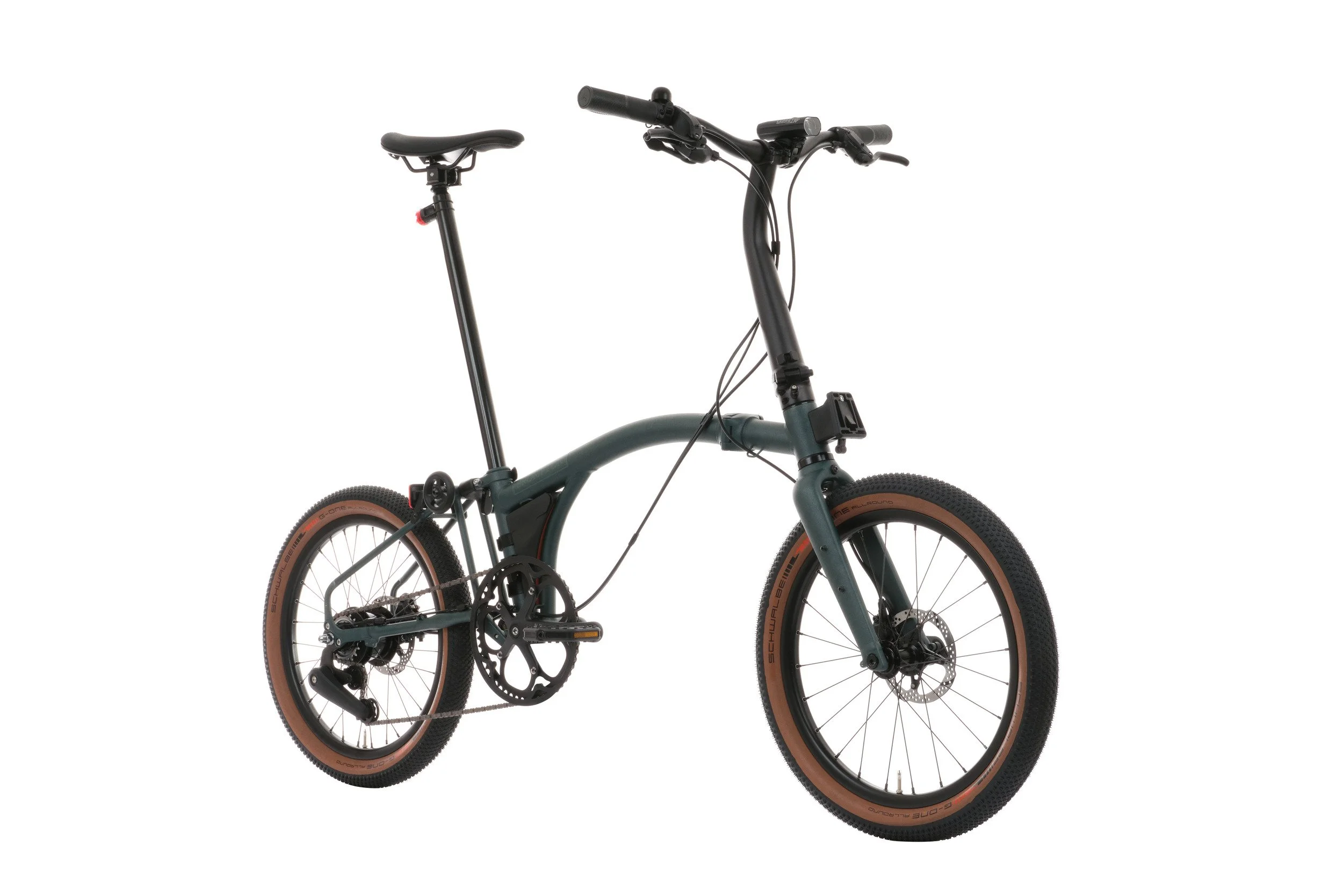 Brompton G Line in Forest Green unfolded
