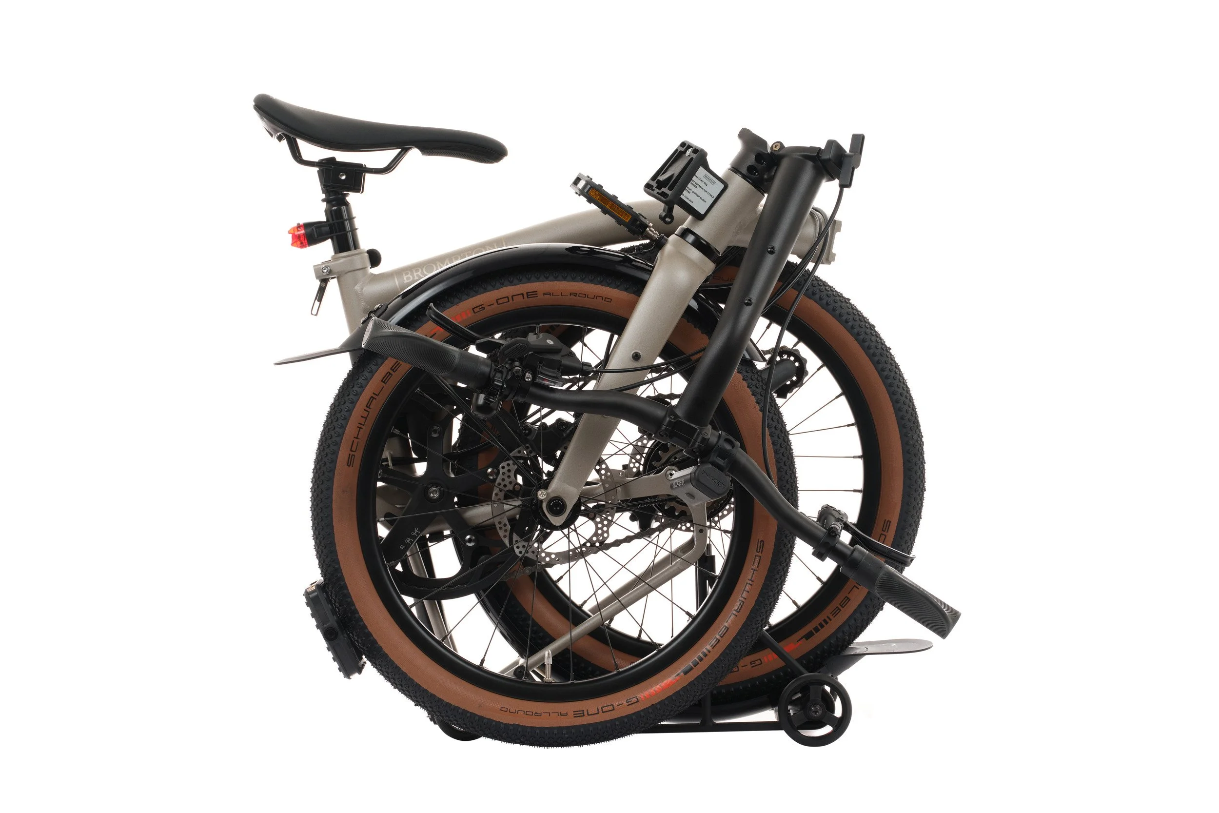 Brompton G Line in Traildust White folded