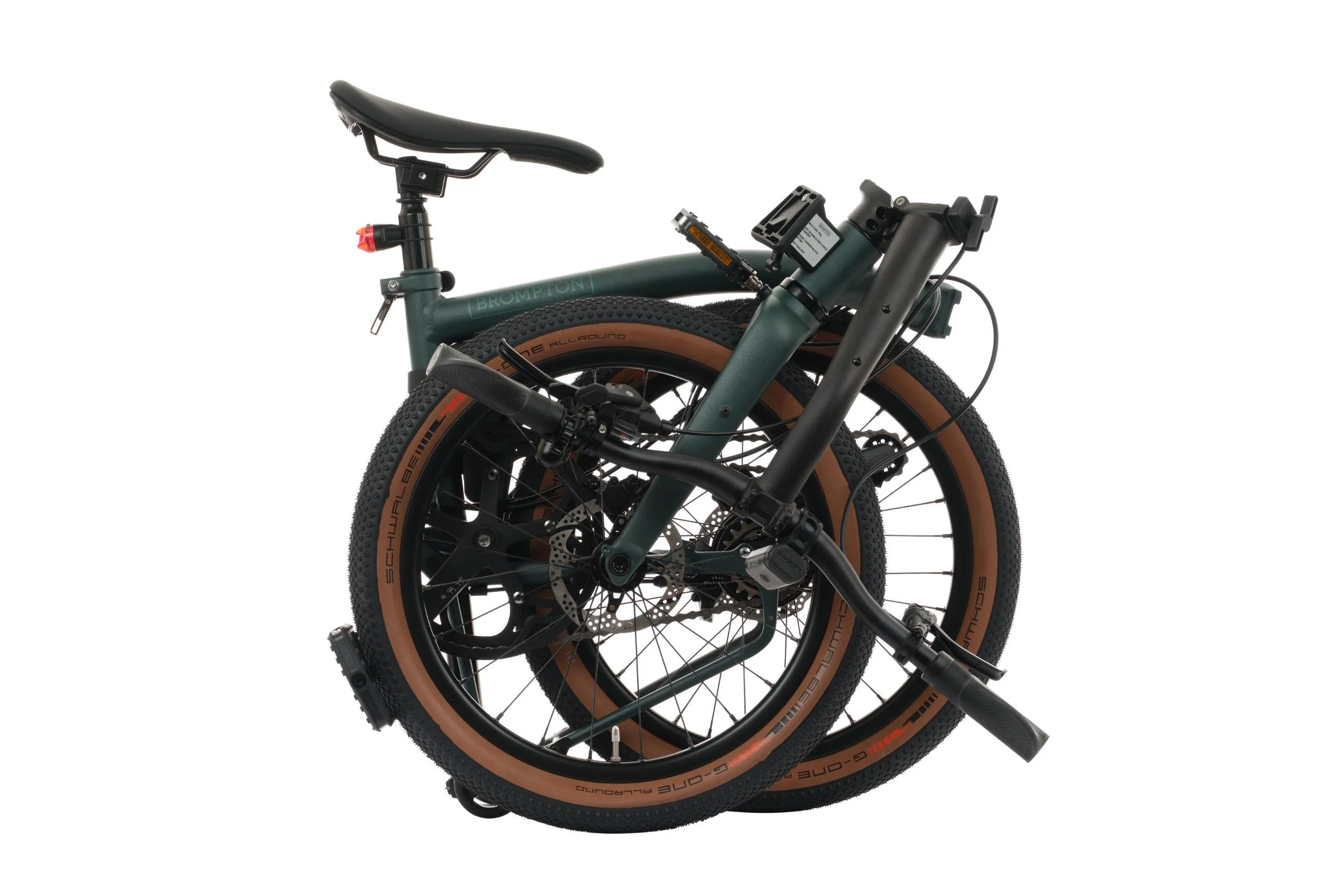 Brompton G Line in Forest Green folded