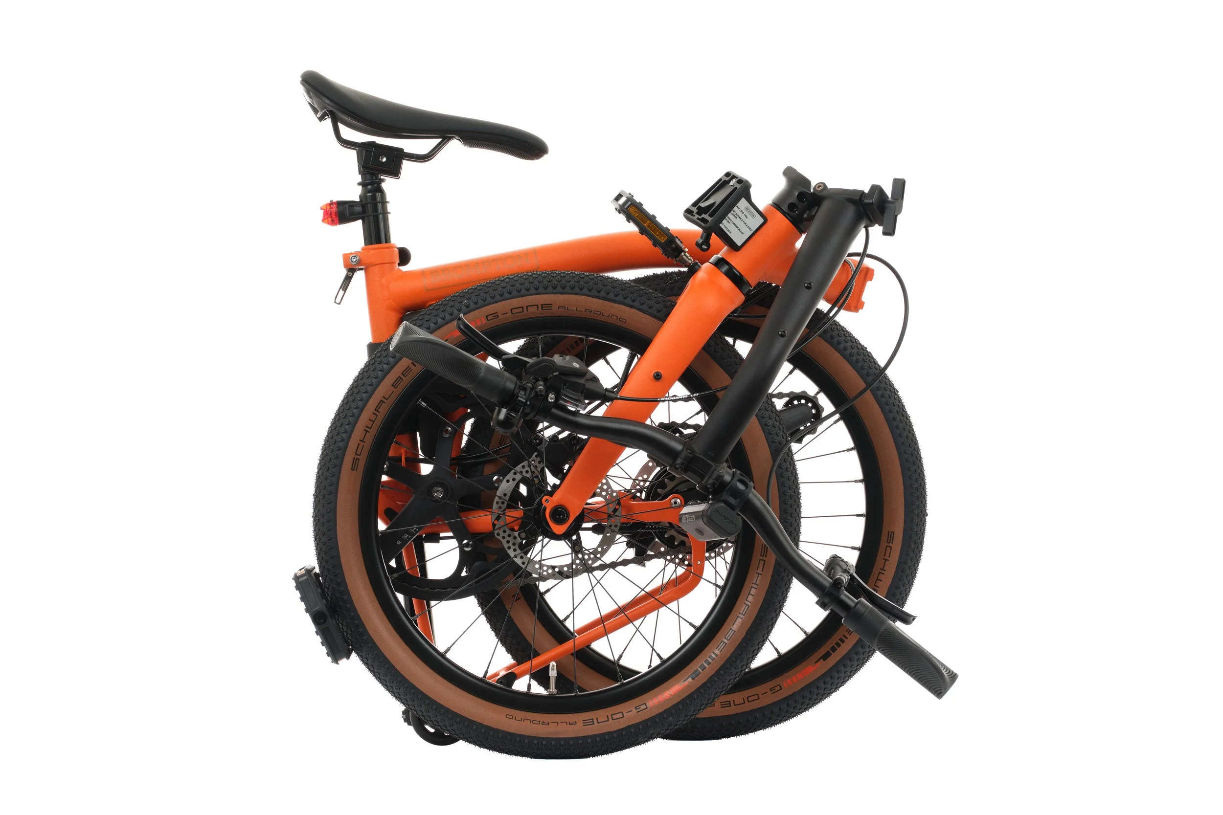 Brompton G Line in Adventure Orange folded