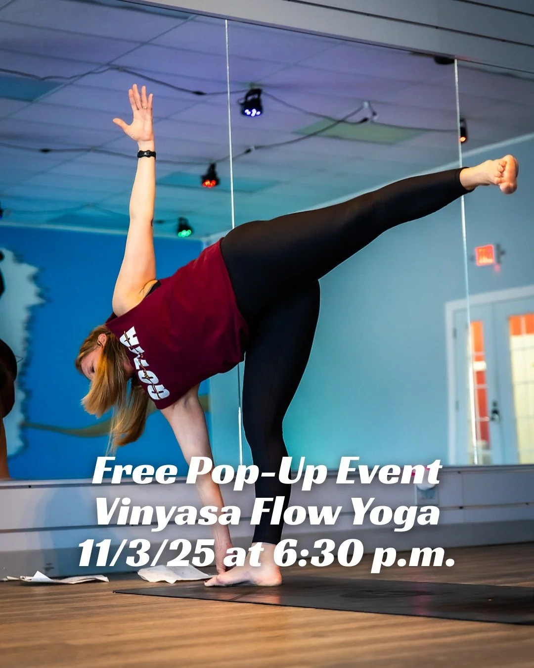✨ Pop Up Alert ✨

Our next Squad Up and Lock In event is Monday, Nov 3 at 6:30 PM. Join Stephanie for a warm and flowy Vinyasa Flow Yoga session. Perfect for beginners with options to challenge our advanced yogis too.

Bring a friend for free or new 