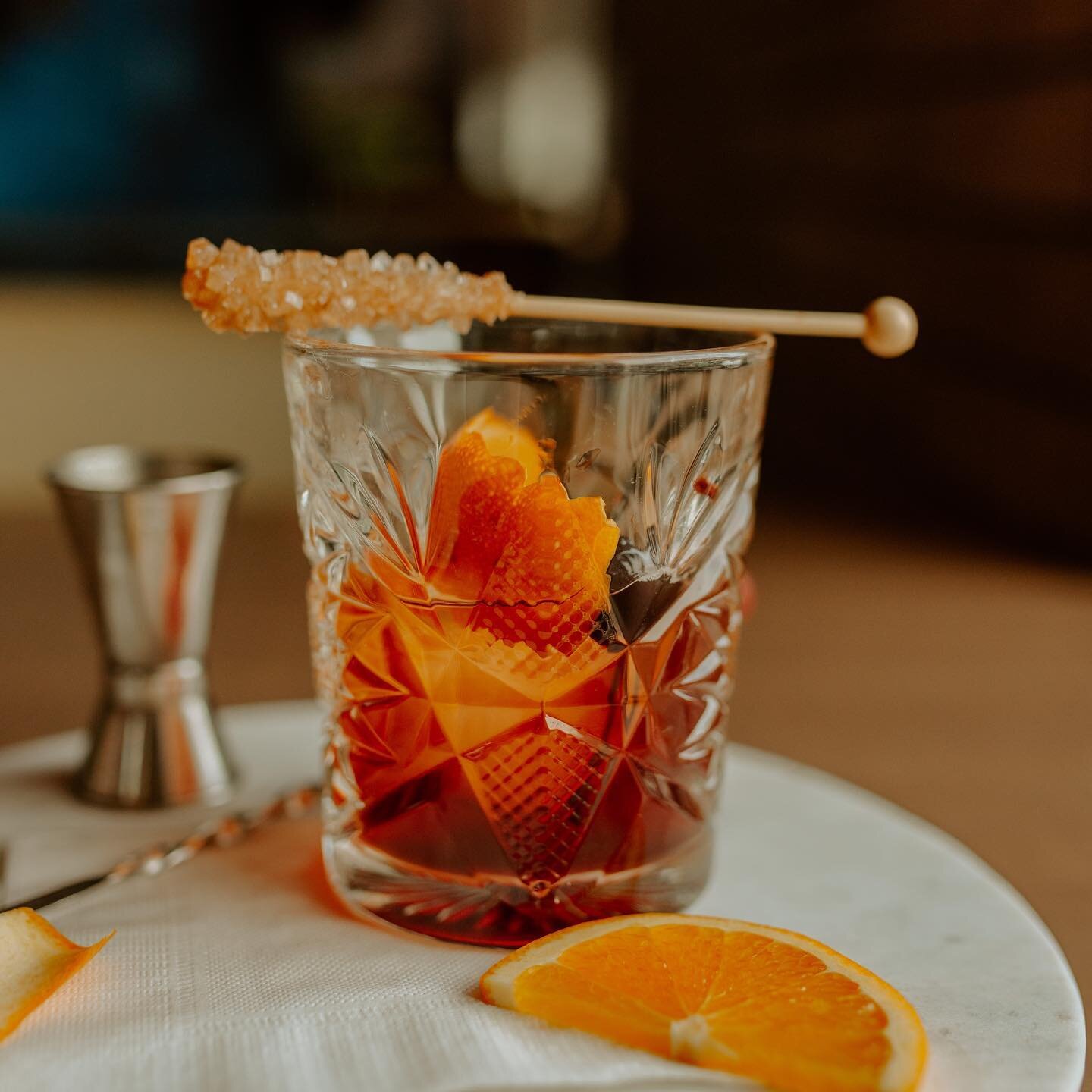 Join us tonight and warm up with our signature Old Fashioned. Garnished with an authentic Amarena cherry, orange peel and a brown sugar stick.