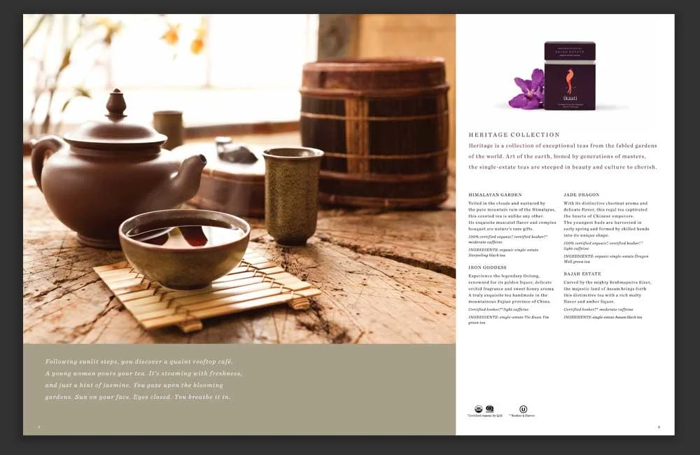 Heritage Collection product spread showing package and tea service.