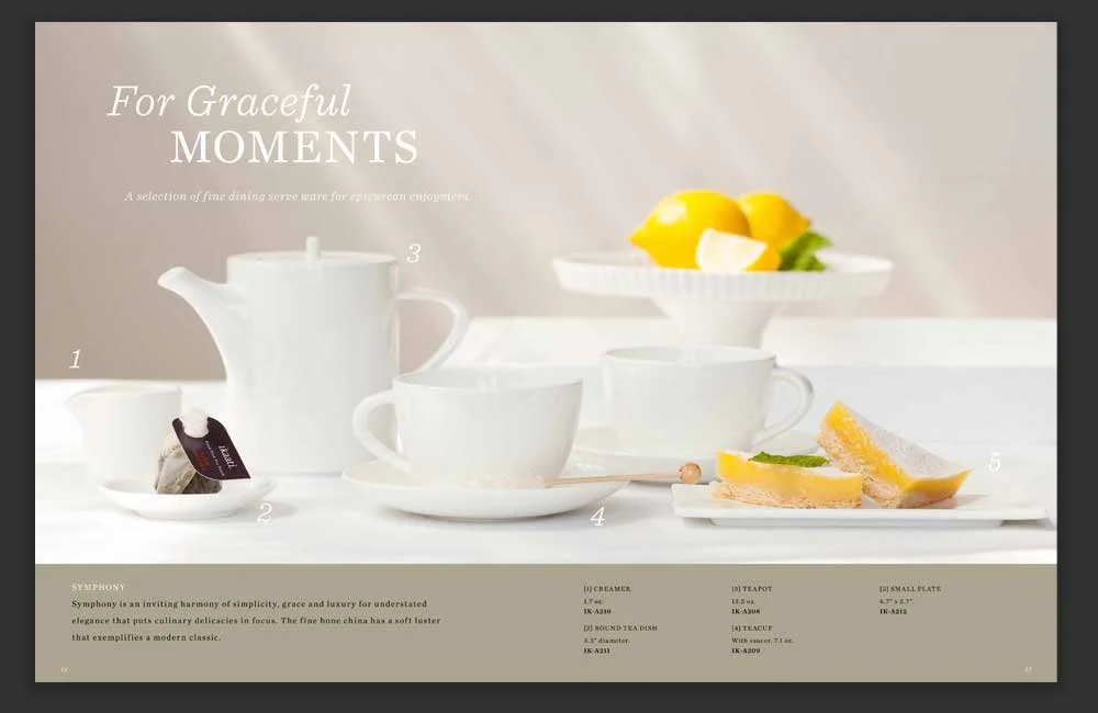 For Graceful Moments spread with white tea service, lemons and lemon bars.