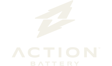 Action Battery logo after rebrand with lightning bolt reflected letter As.
