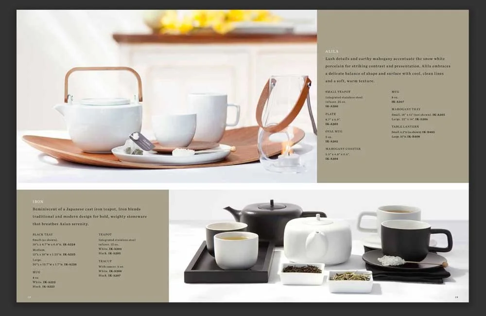 Photos of various tea services.