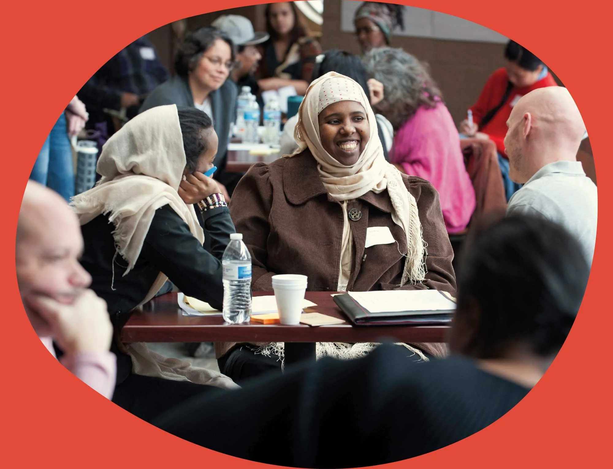 Photo of parents at a community advocacy event.