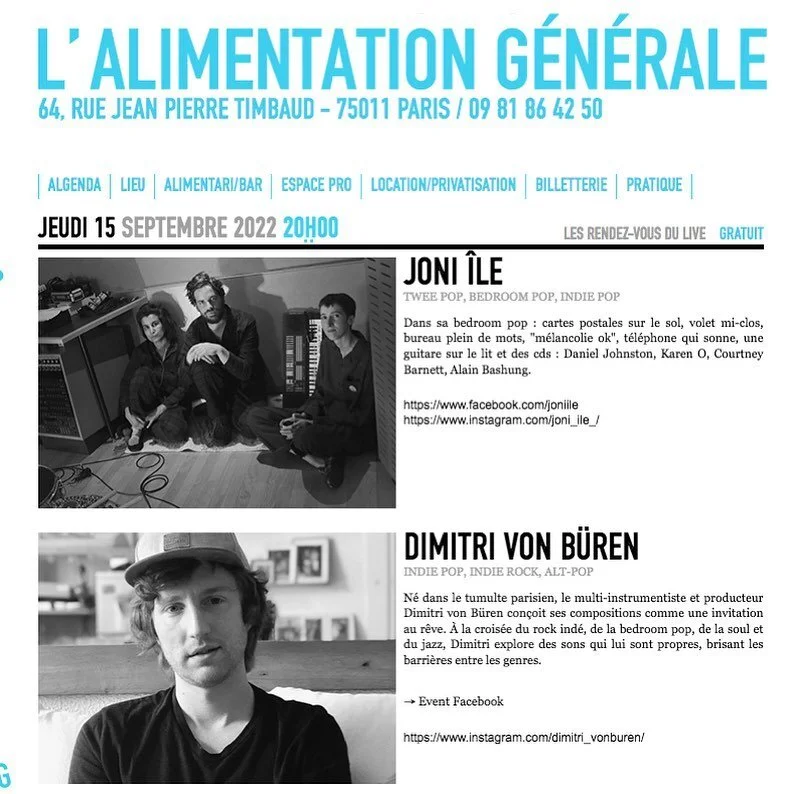 Hello les amis ! J&rsquo;ai l&rsquo;immense plaisir de vous retrouver sur sc&egrave;ne ce JEUDI 15 SEPTEMBRE, d&egrave;s 20 heures &agrave; @alg_paris, 64 rue Jean-Pierre Timbaud, 75011. Live avec le band de choc : @theo_guitarplayer, @wsatkins et @g