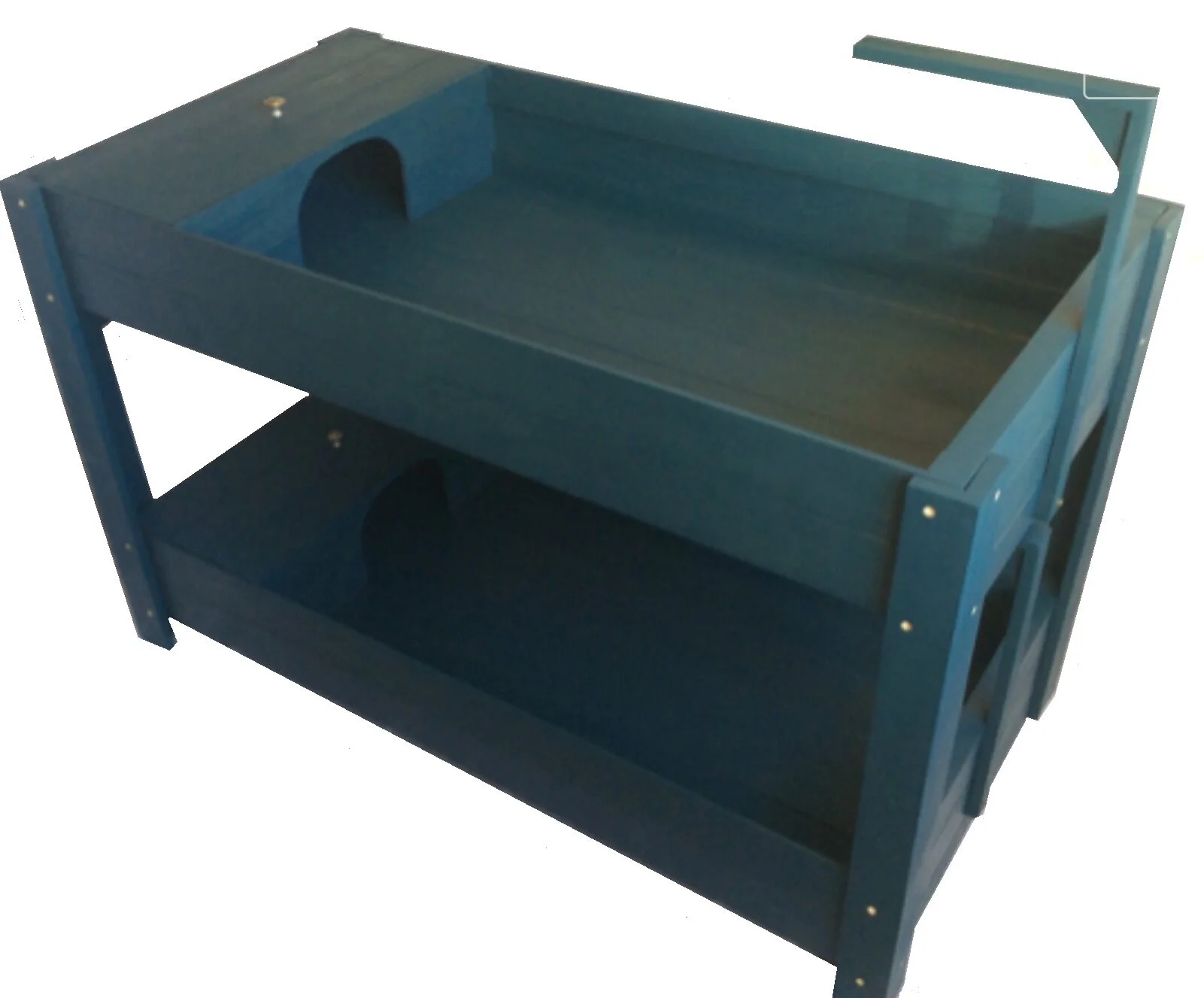 Tortoise Table Large Two Tier With Legs Mesh Lids & Lamp Arms In Grey