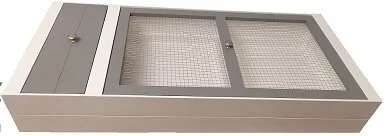 Tortoise Table Large With Mesh Lid And Lamp Arm In White/Grey