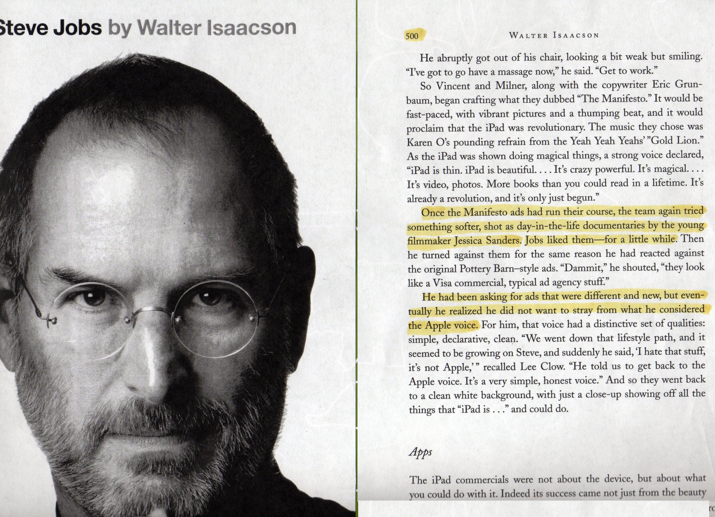 Jessica + her iPad campaign in Steve Jobs Biography