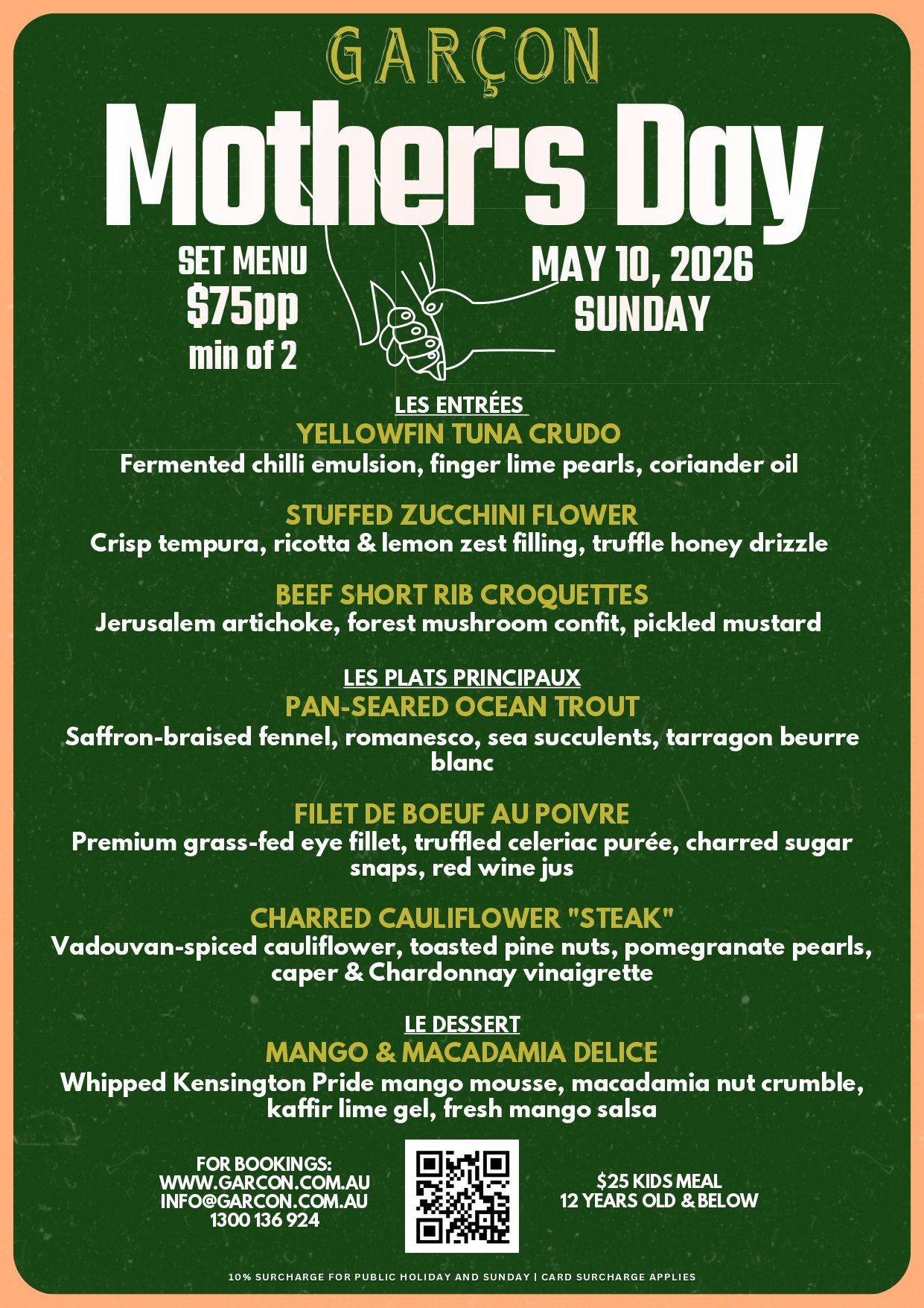 🌸 Mother’s Day Special at Garçon 🌸