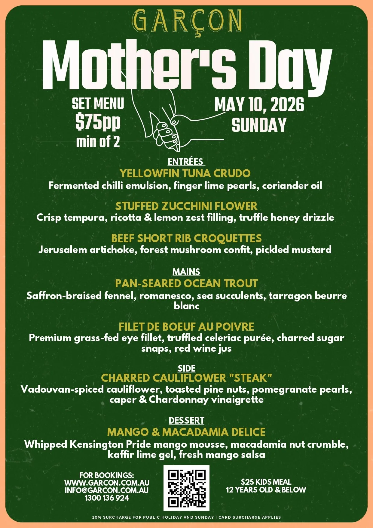 🌸 Mother’s Day Special at Garçon 🌸