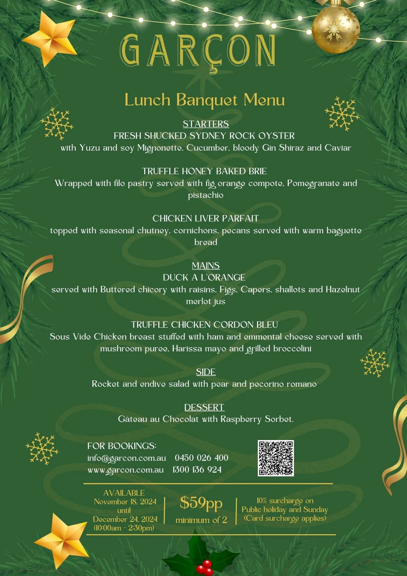 Lunch Banquet Menu