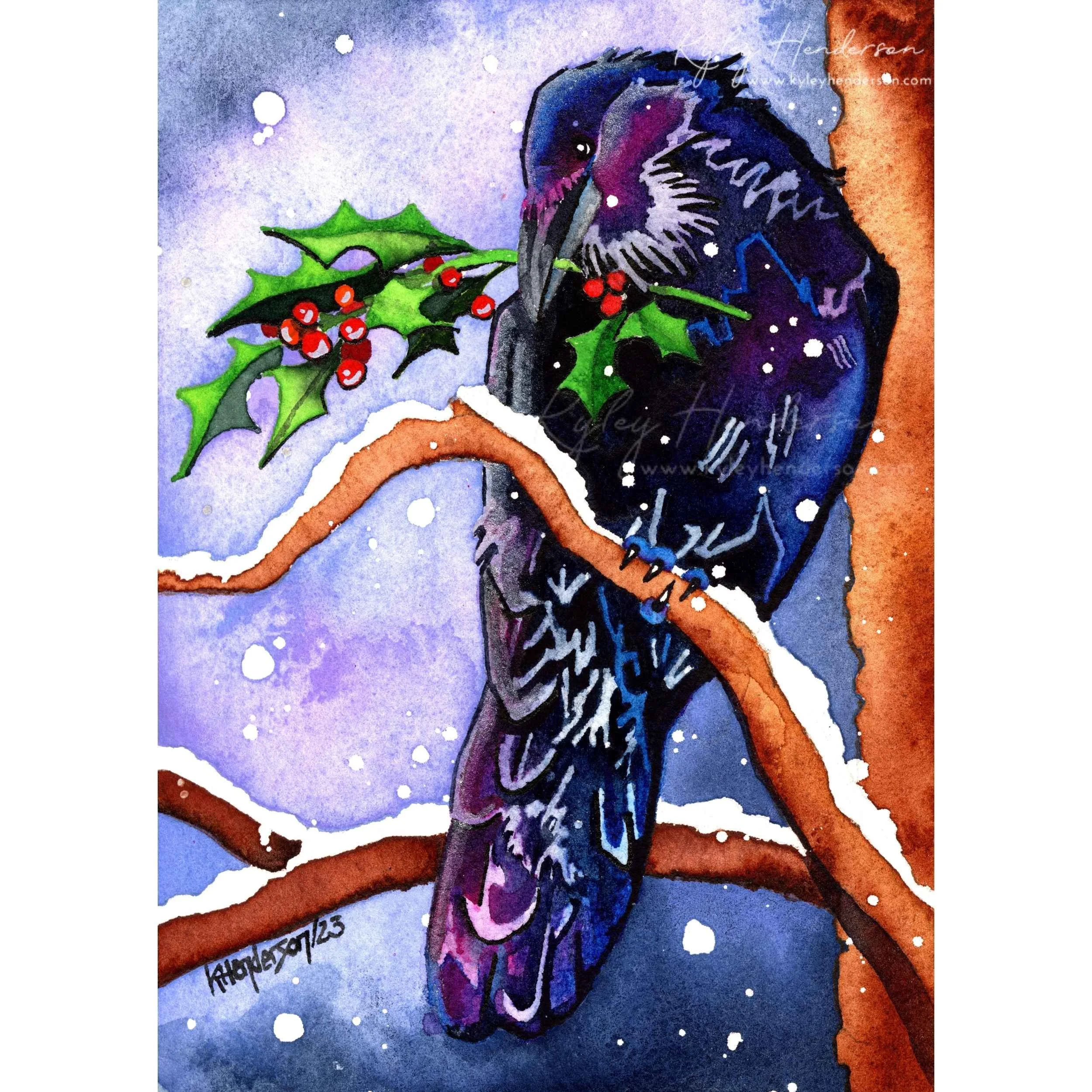 A Gift of Holly 2022 5x7" Watercolor [SOLD Dawson City, YT]