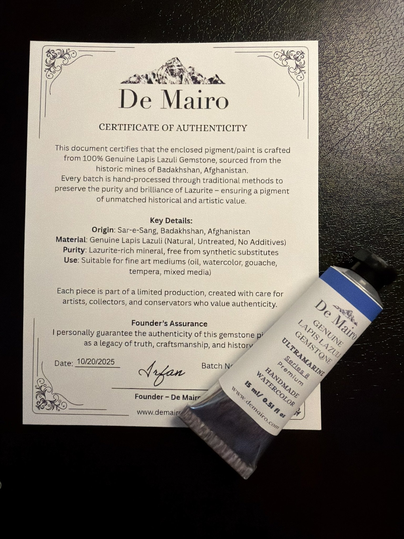 Lapis Lazuli Paint Certificate of Authenticity.JPEG (Copy) (Copy) (Copy) (Copy)