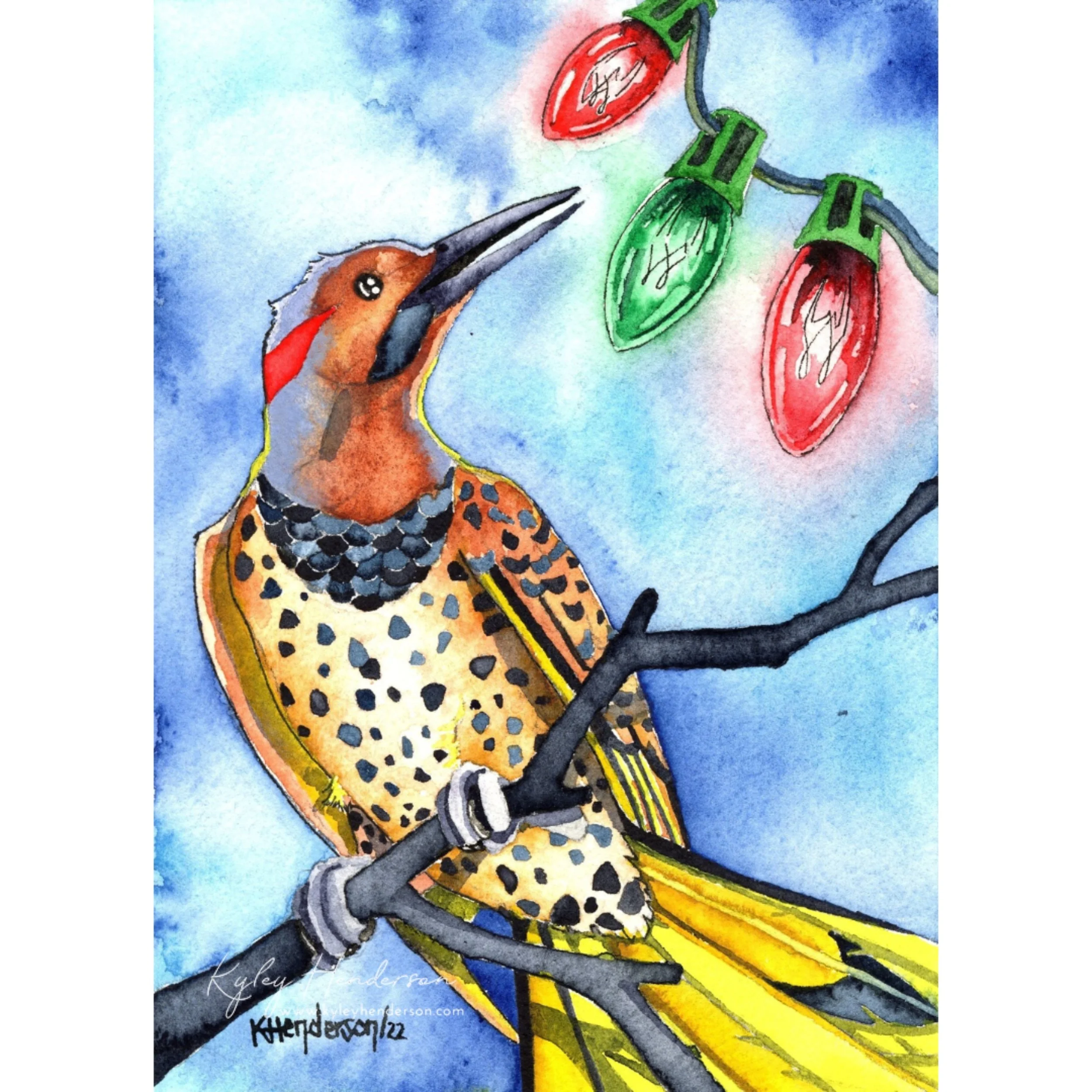 Flickering Lights 2020 5x7" Watercolor [SOLD Lethbridge, AB]