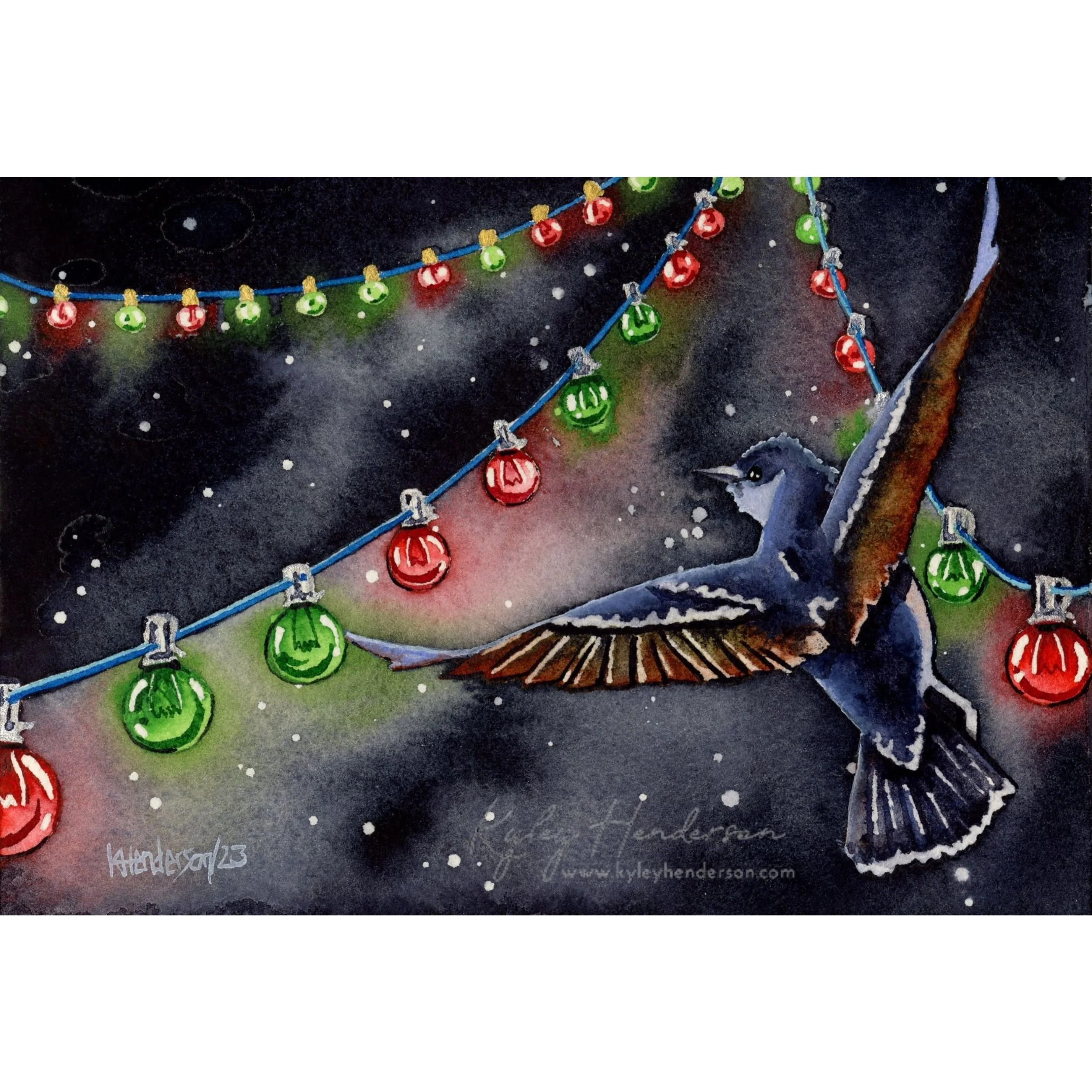 Midnight Flight 2023 5x7" Watercolor