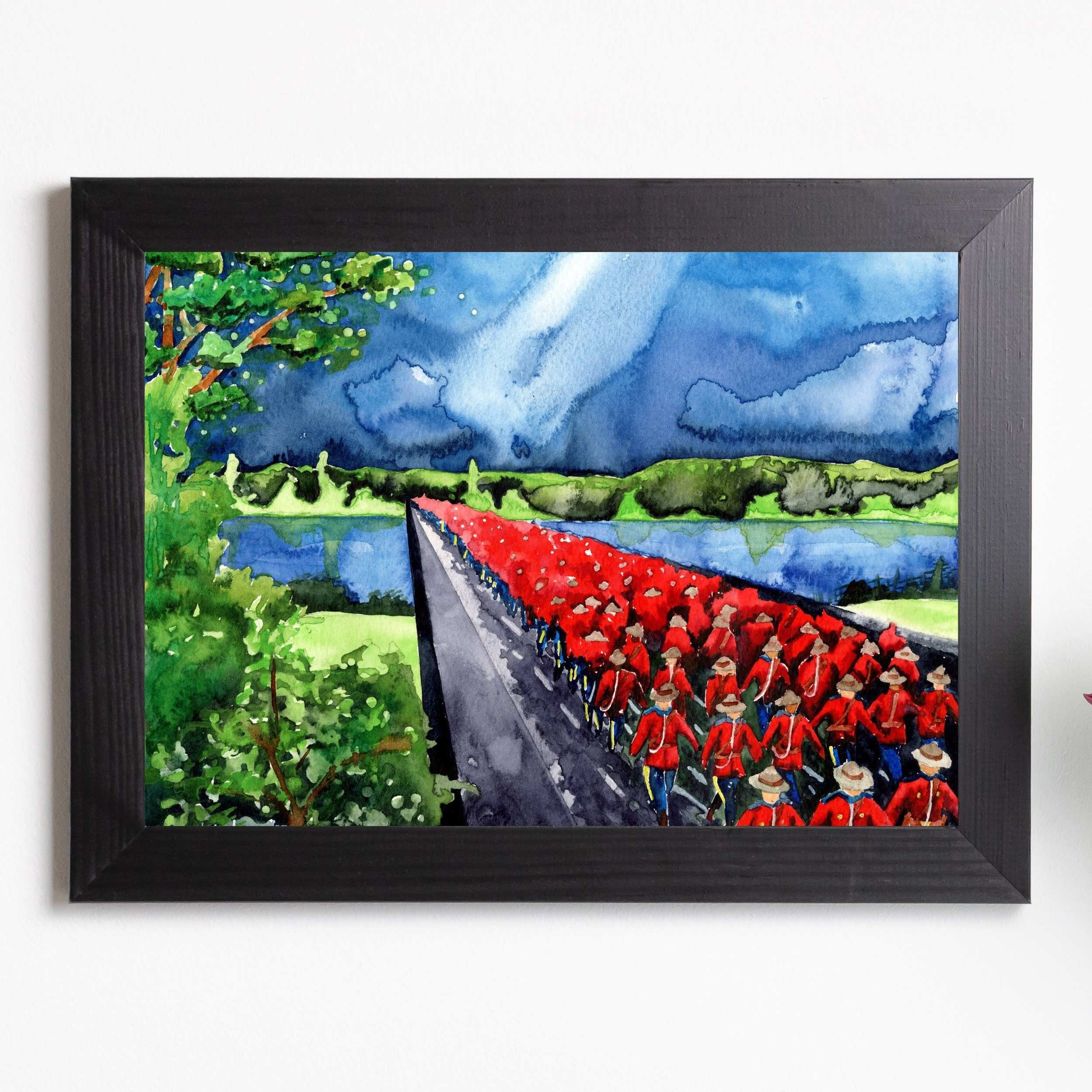 Regimental Funeral Watercolor Painting