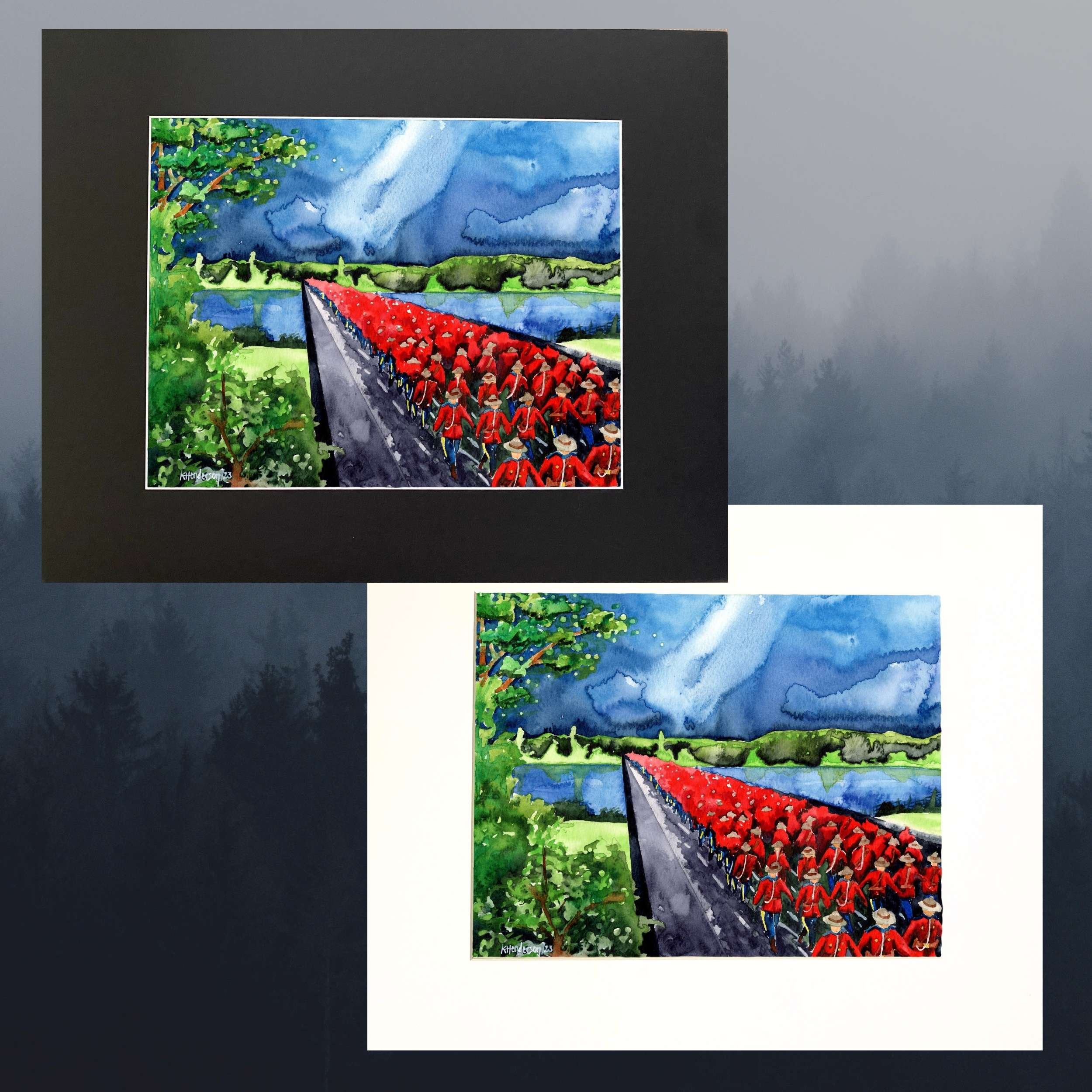 Regimental Funeral Watercolor Painting