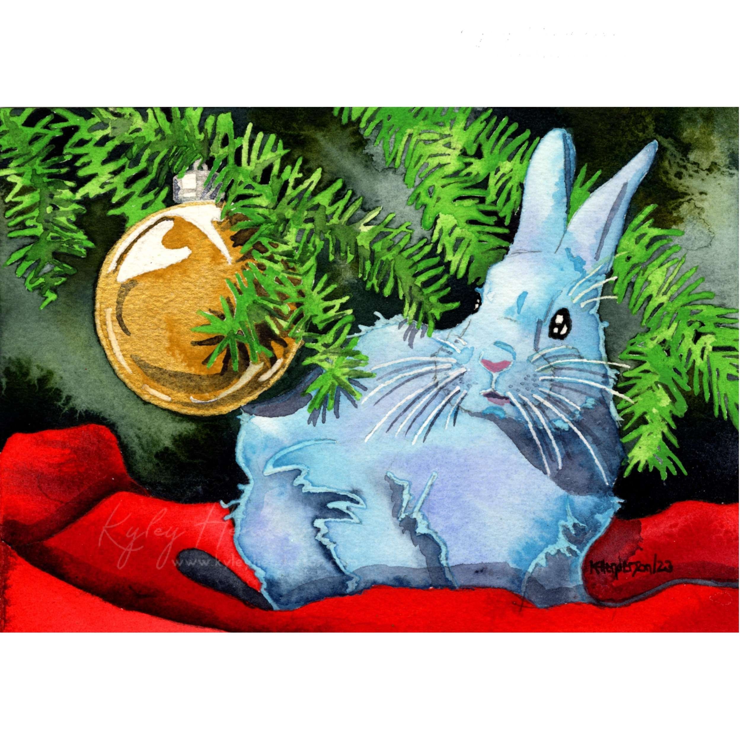 Hoppy Holidays 2023 5x7" Watercolor