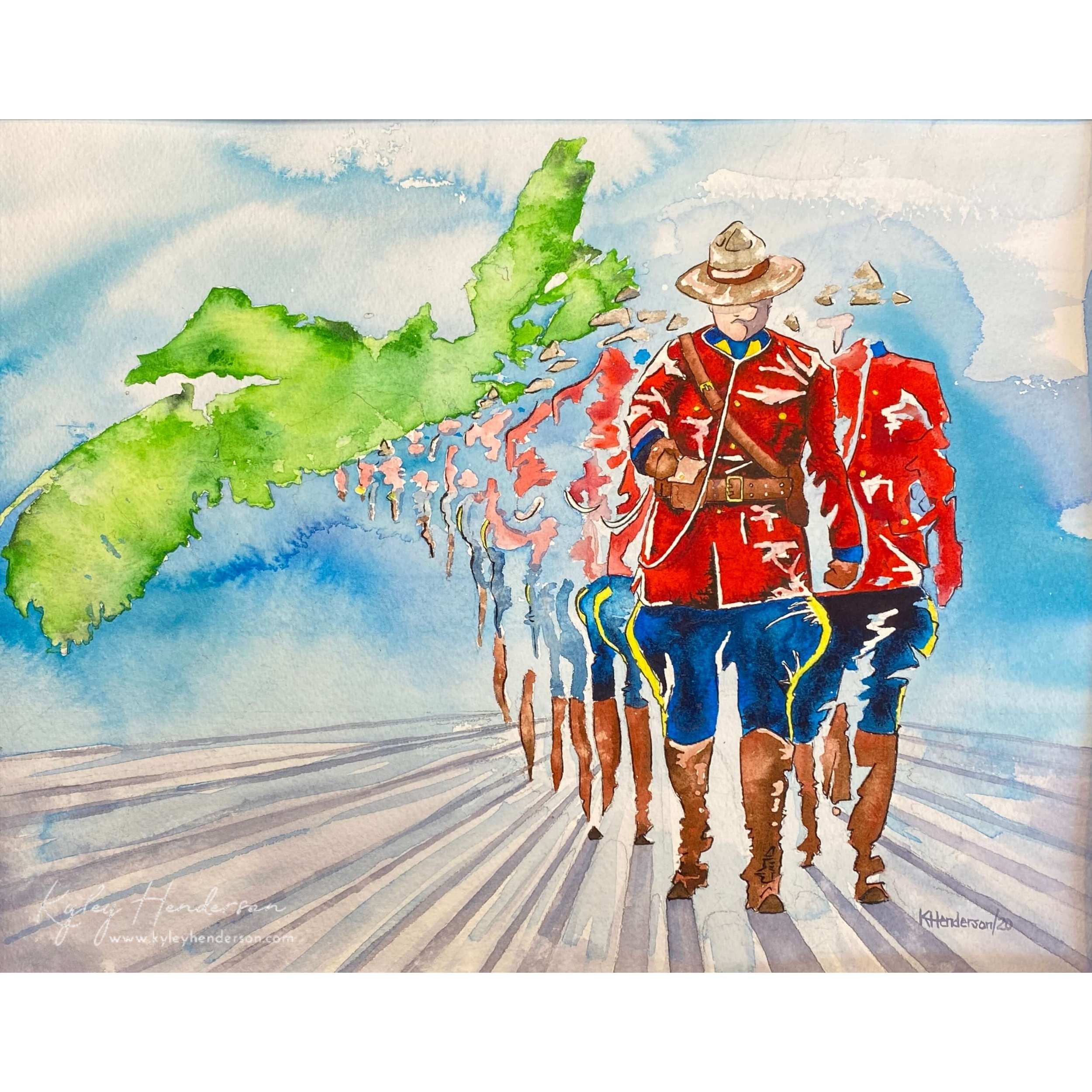 Halifax RCMP Watercolor Painting