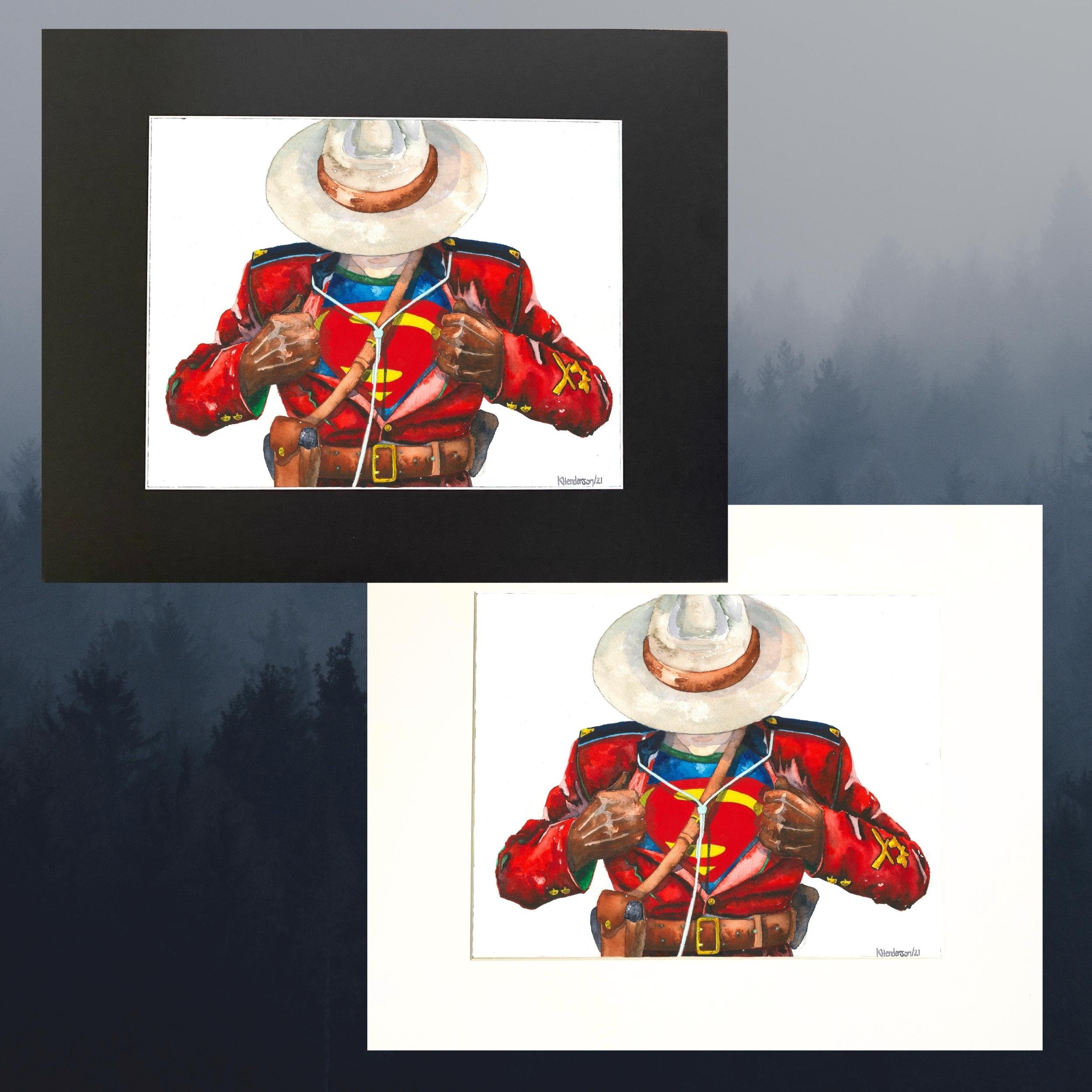 RCMP Officer Watercolor Painting