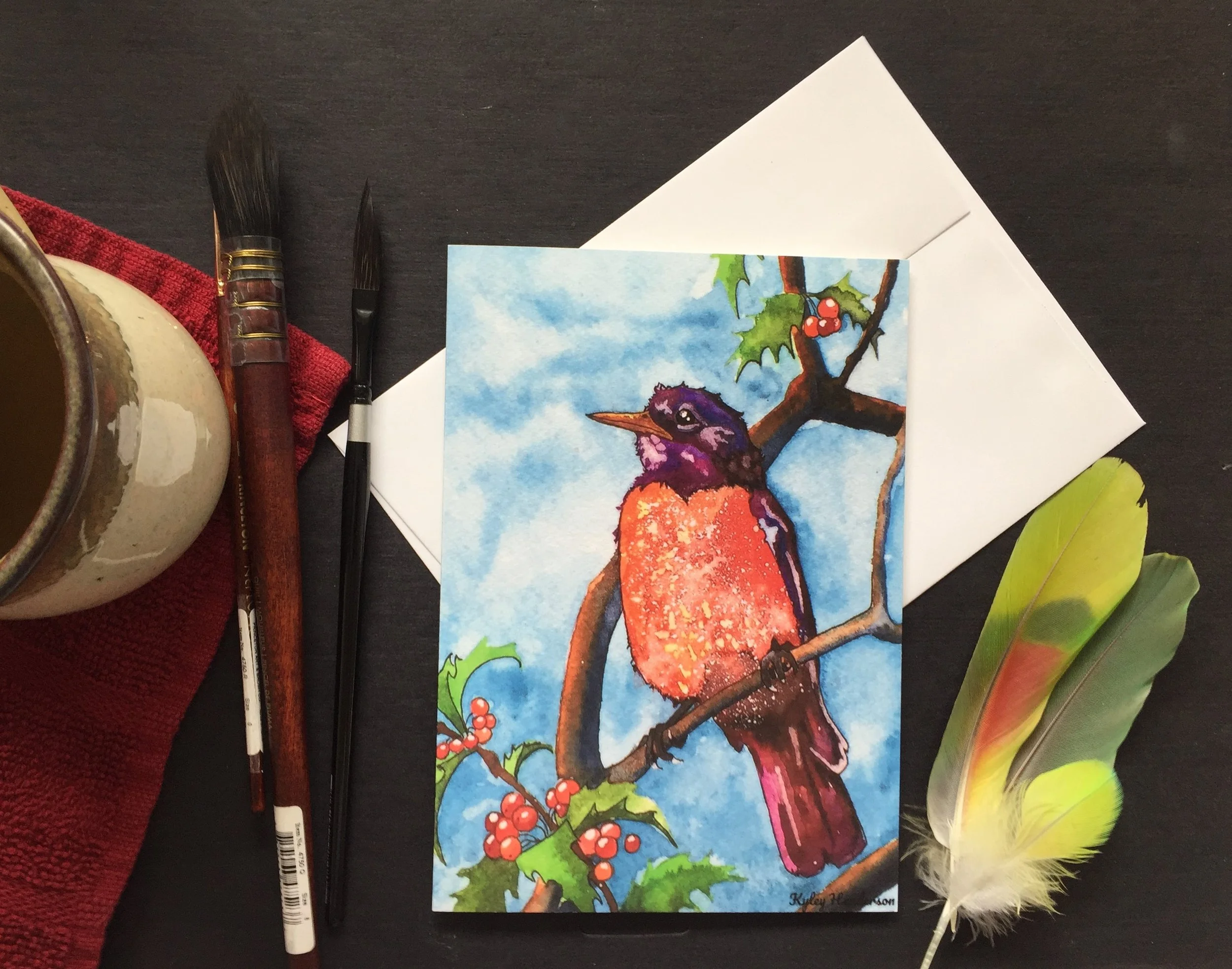 Holly Robin Card