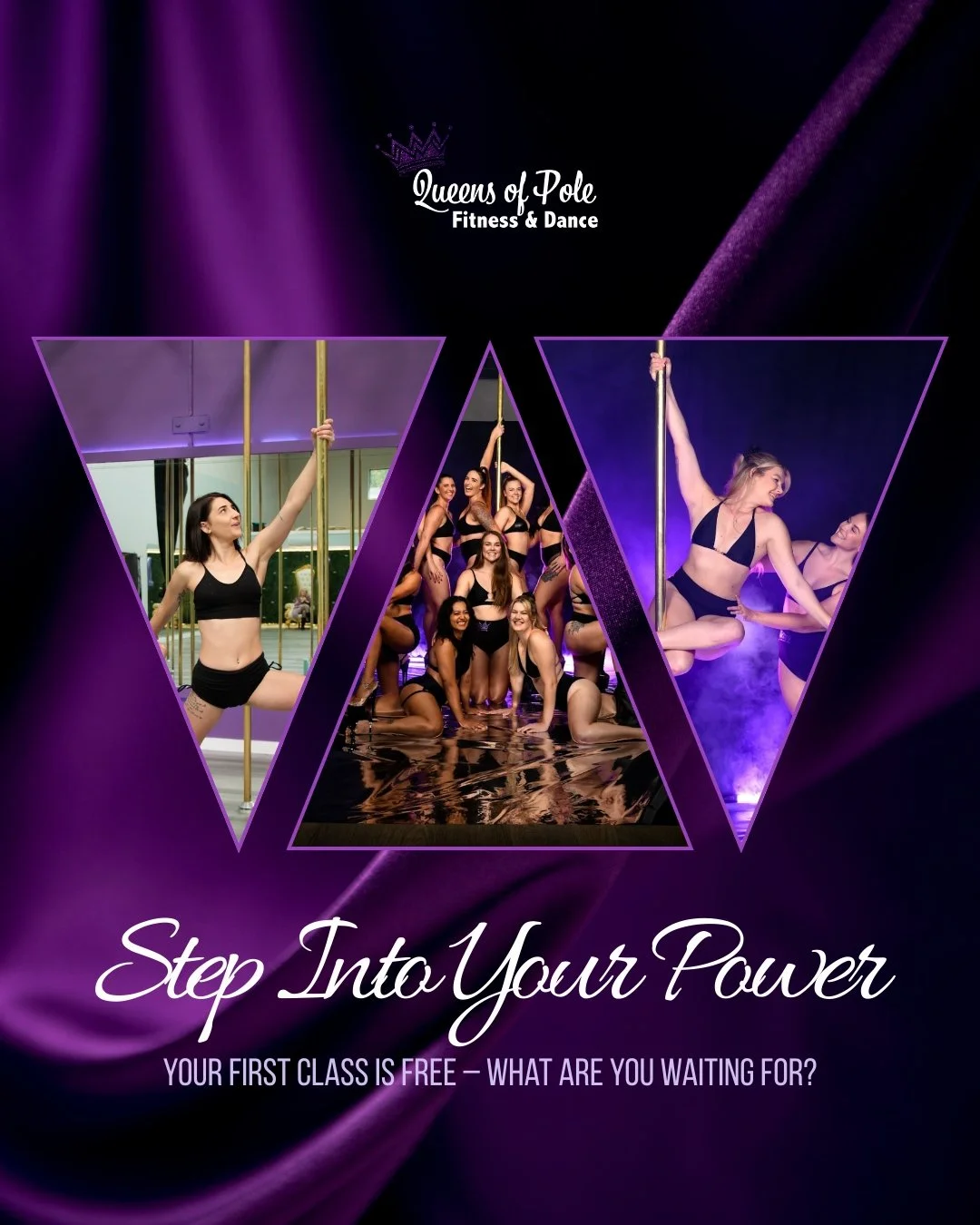 Ever thought about trying pole dancing, but not sure where to start? This is your sign! ✨ At Queens of Pole, every woman is celebrated for her strength, sass, and individuality.
💃 Your first class is completely FREE - no pressure, just fun, fitness,