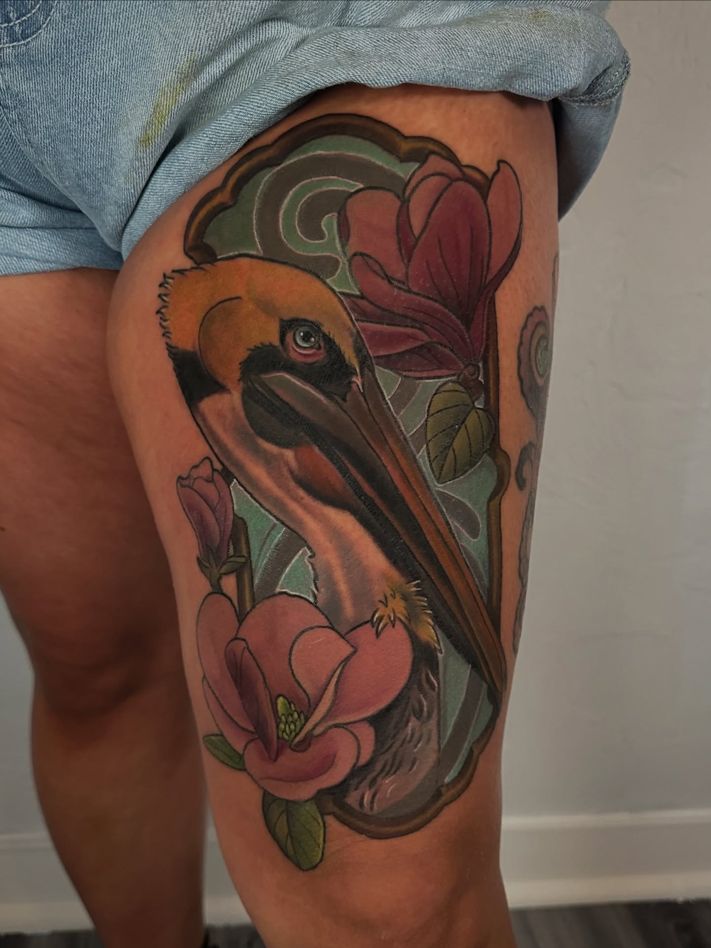 It&rsquo;s been a long while since I&rsquo;ve posted! I haven&rsquo;t had the time or energy for predrawn designs, which is all well and good. 

This however, is one of my latest predrawns completed. The linework and black mostly healed, we applied a