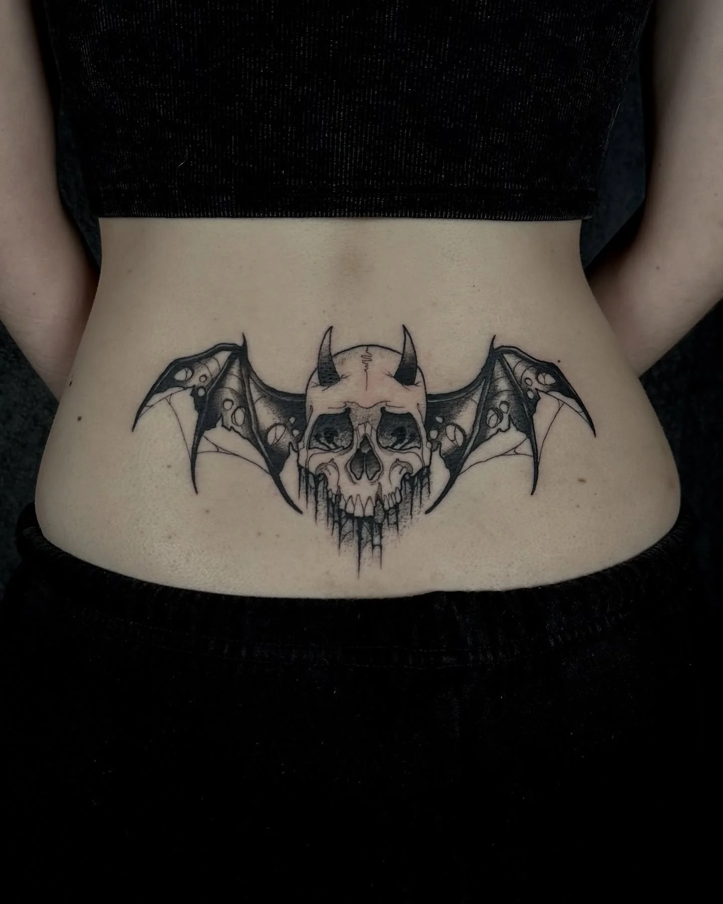 Skull with bat wings for Gracia &lt;3 Thanks for the trust

#oregontattoo #eugenetattoo