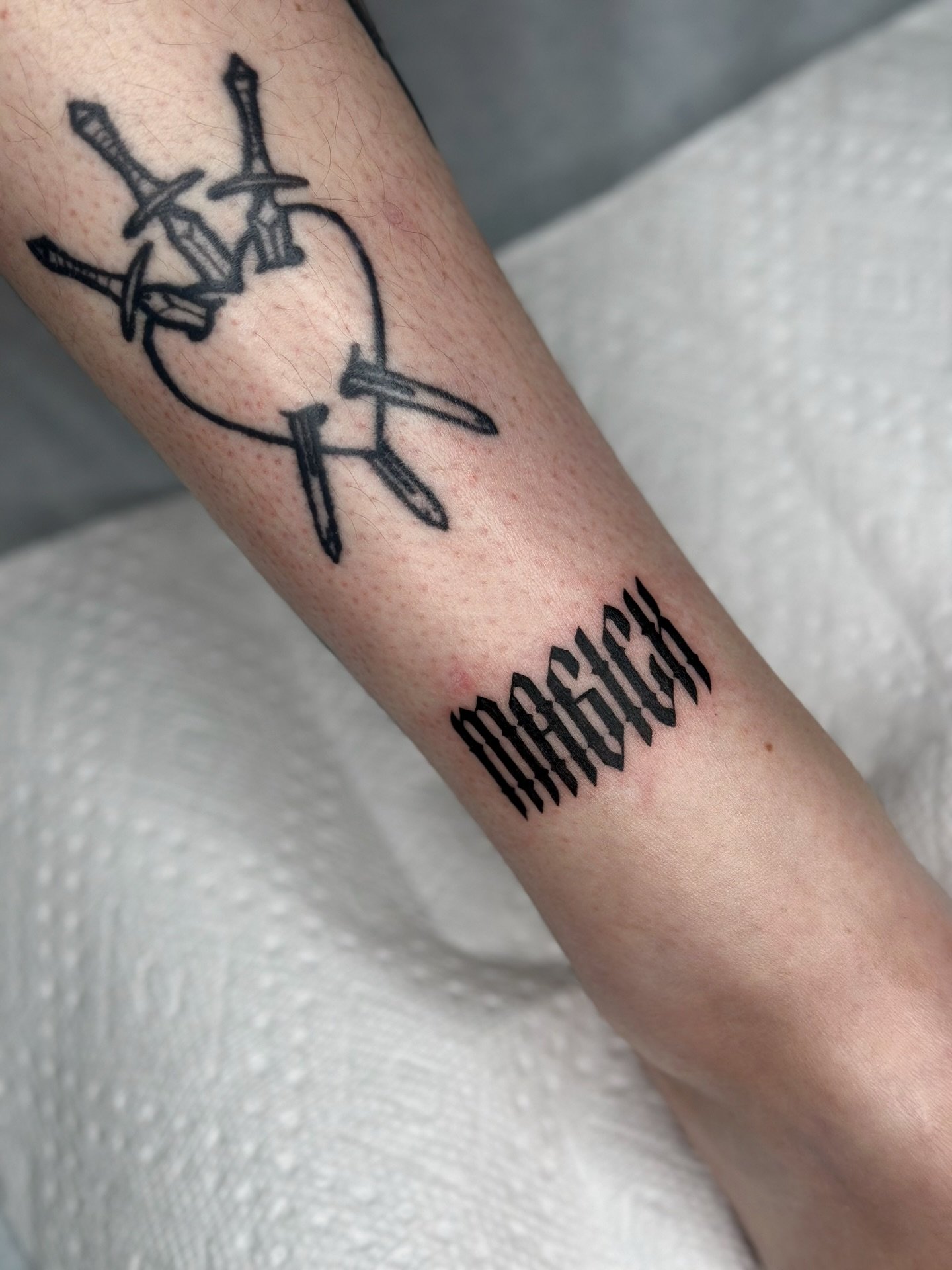 Some Magick for the New Year ✨

I&rsquo;m booking February and March of 2026 and I&rsquo;d love to tattoo you! Your idea or mine🌚
Booking link in bio 

#scripttattoos #gothicscript #medievaltattoo #lineworktattoos
