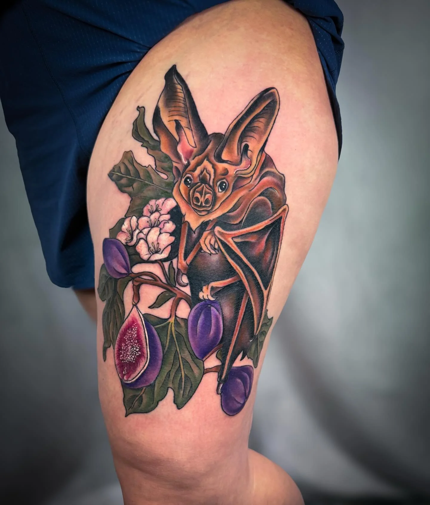 Tattooed this sweet little bat Ferguson that lives in my client&rsquo;s barn. I hope he feels their special bond 🖤✨. Honoring the special relationships we build with critters is my favorite! Do you have a special bond with an animal you would get ta