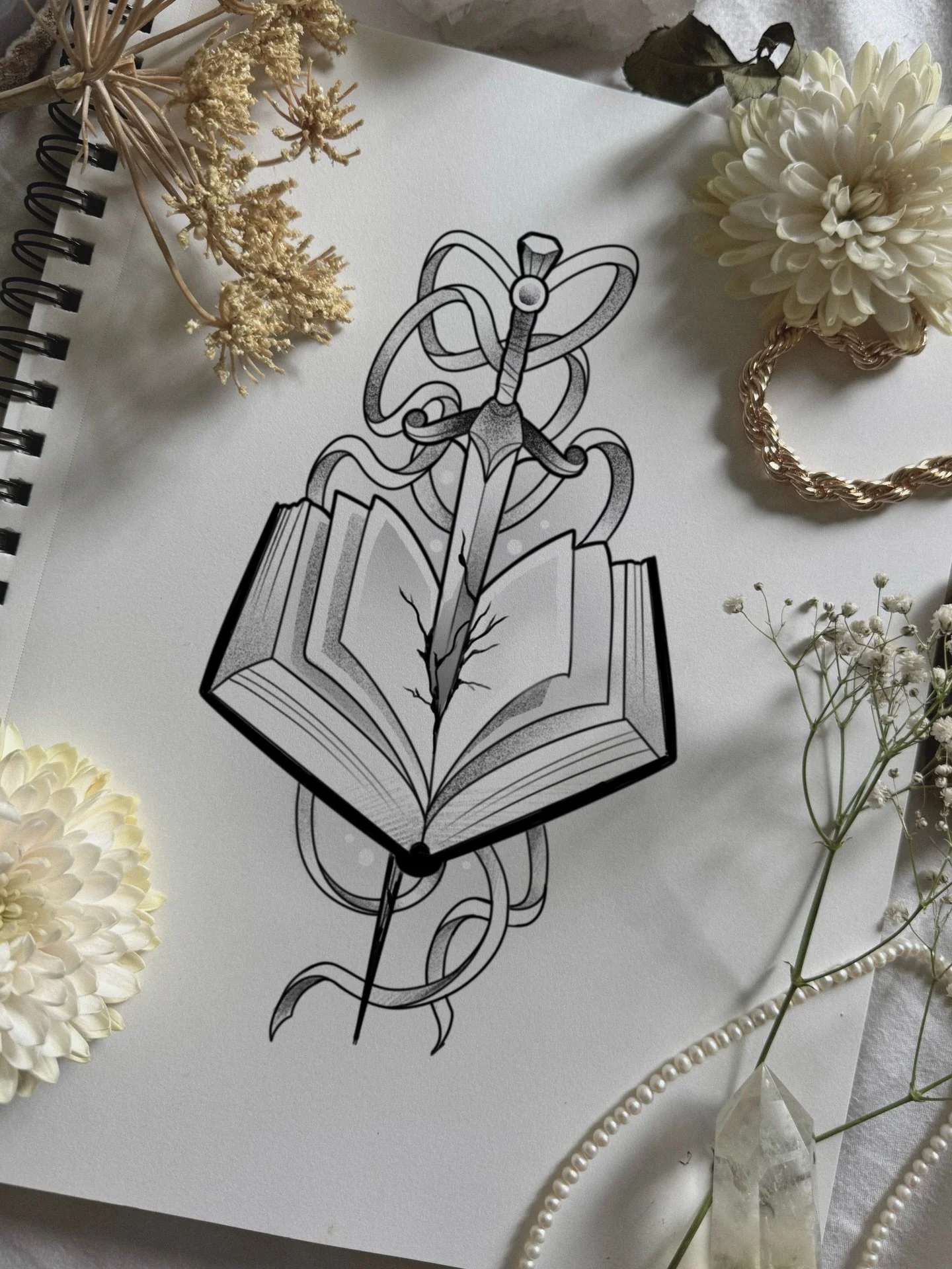 Fantasy book tattoo idea available ❤️ DM for inquiry