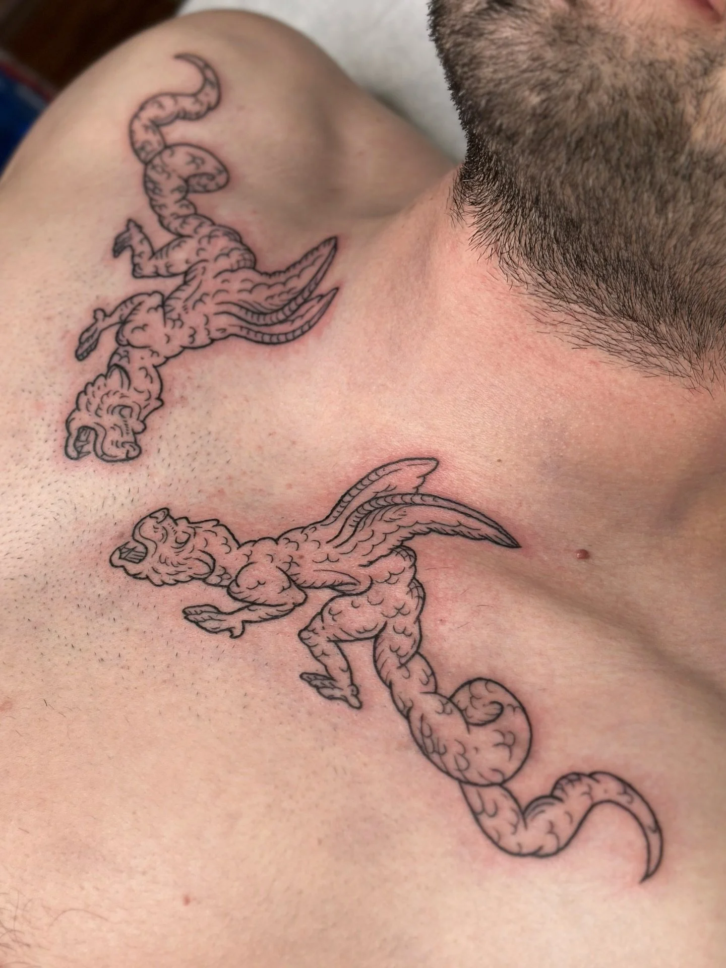 Recent chest pieces lately 🕊️
My books are open for flash and customs💌I&rsquo;d love to work with you! Booking link is in my bio or feel free to DM me with any questions. 
I have tons of available flash in my Highlights on my page ❤️&zwj;🔥

Done a
