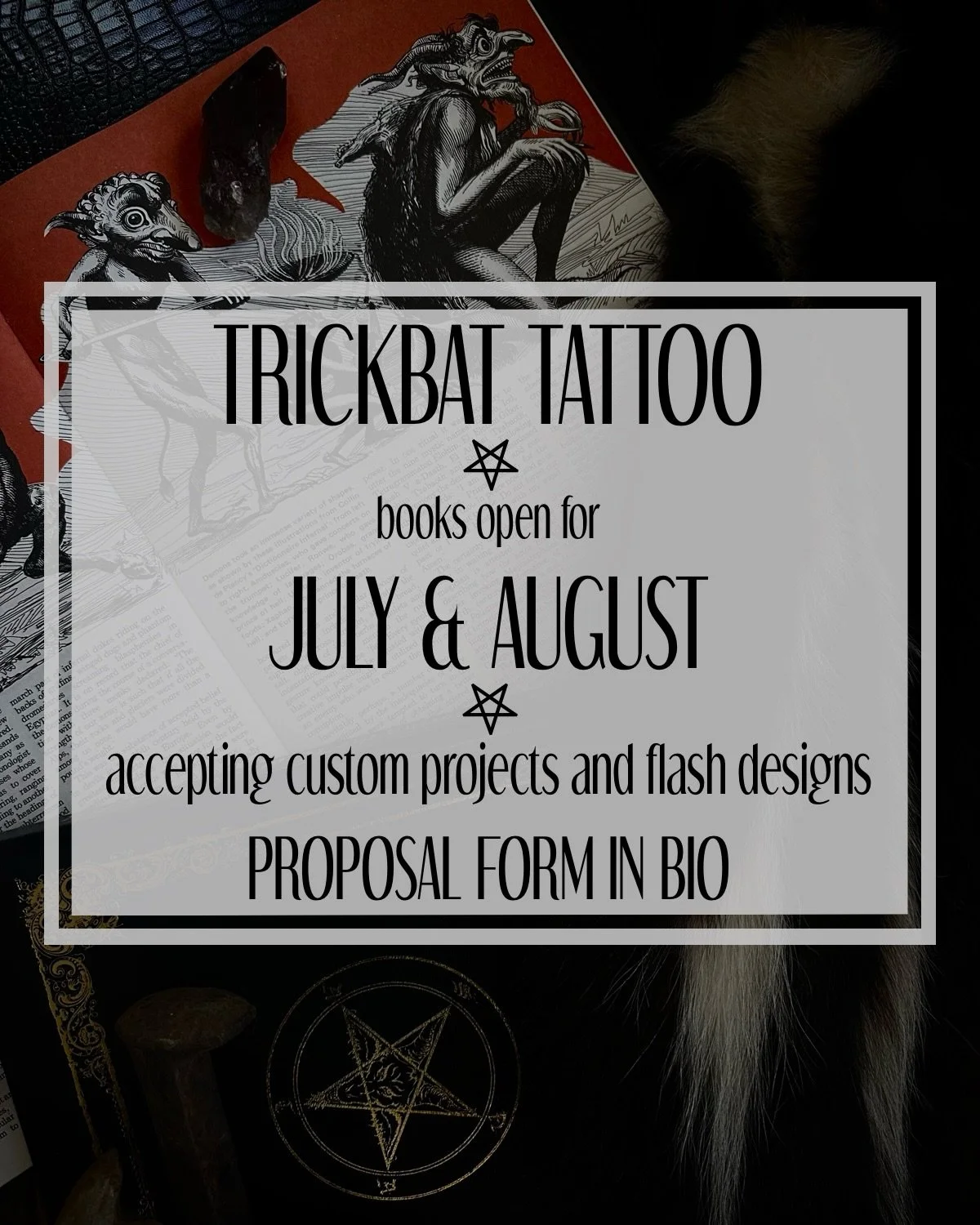 BOOKING JULY &amp; AUGUST! I have loads of flash available but always love custom designs and my proposal form is in my bio if you want to talk tattoos. I luv and appreciate you all =^&bull;.&bull;^=

#oregontattoo #eugenetattoo #spookytattoo #darkar