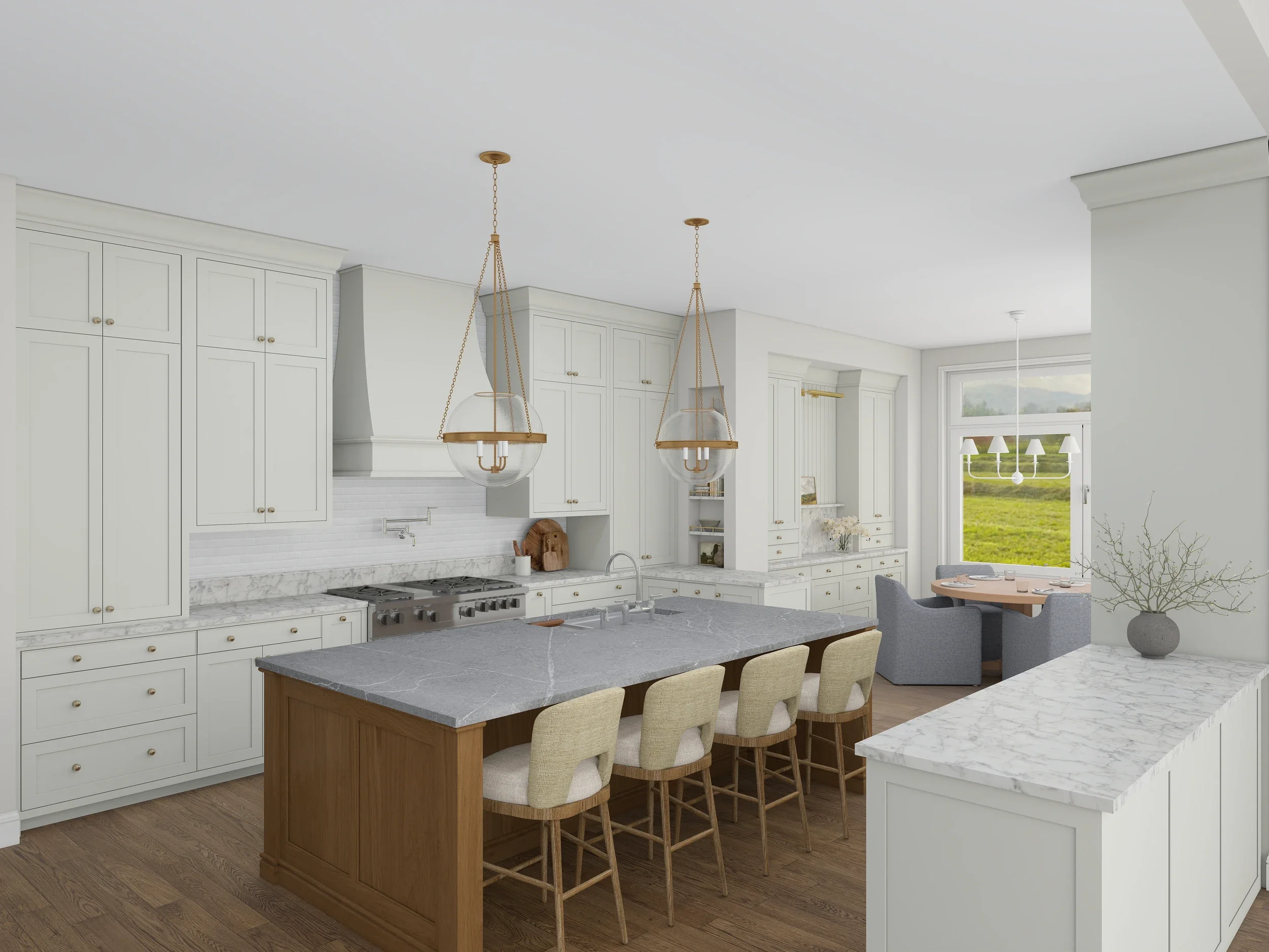 Traditional Kitchen 3D photorealistic rendering 1.webp