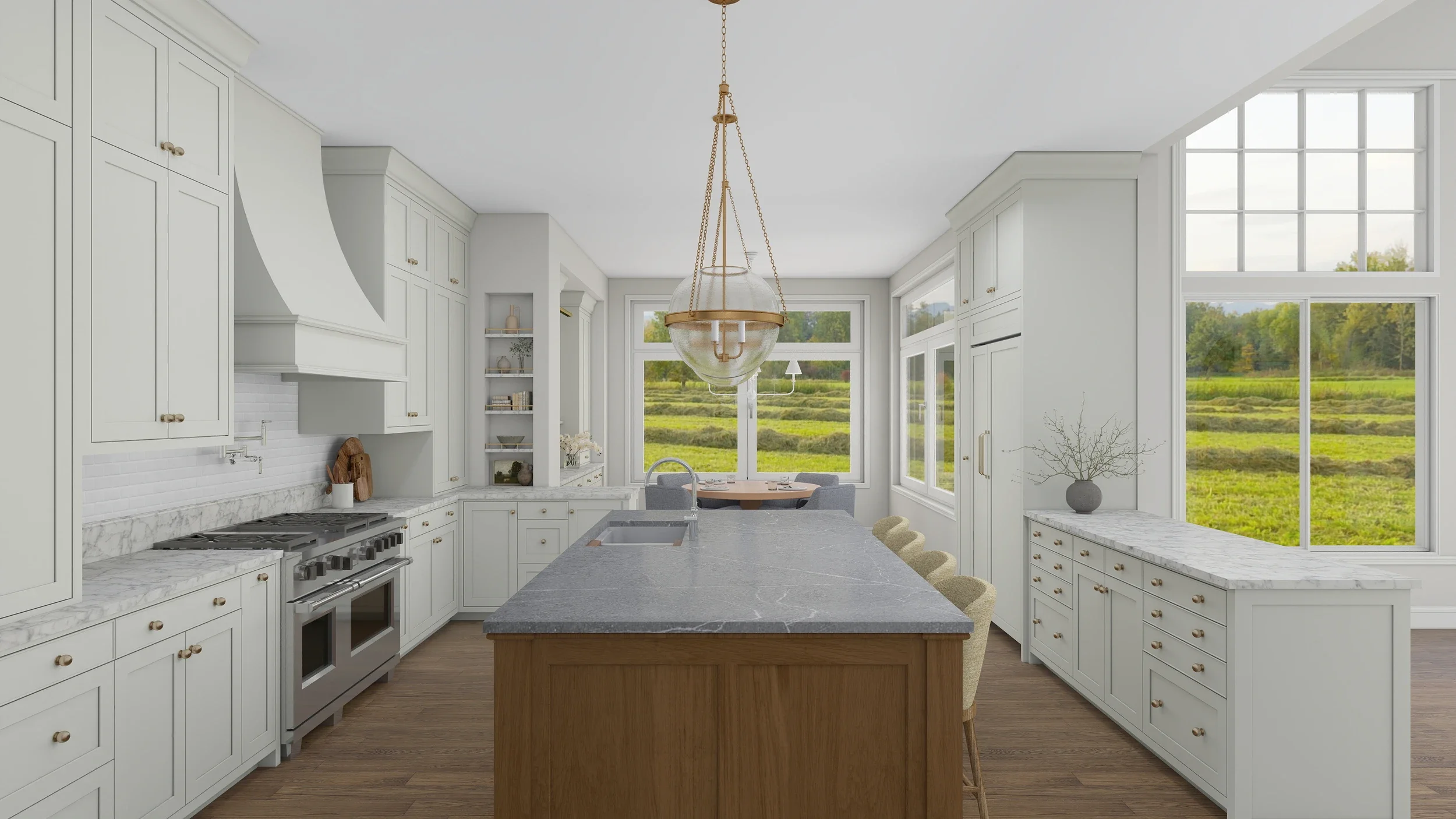 Traditional Kitchen 3D photorealistic rendering 6.webp