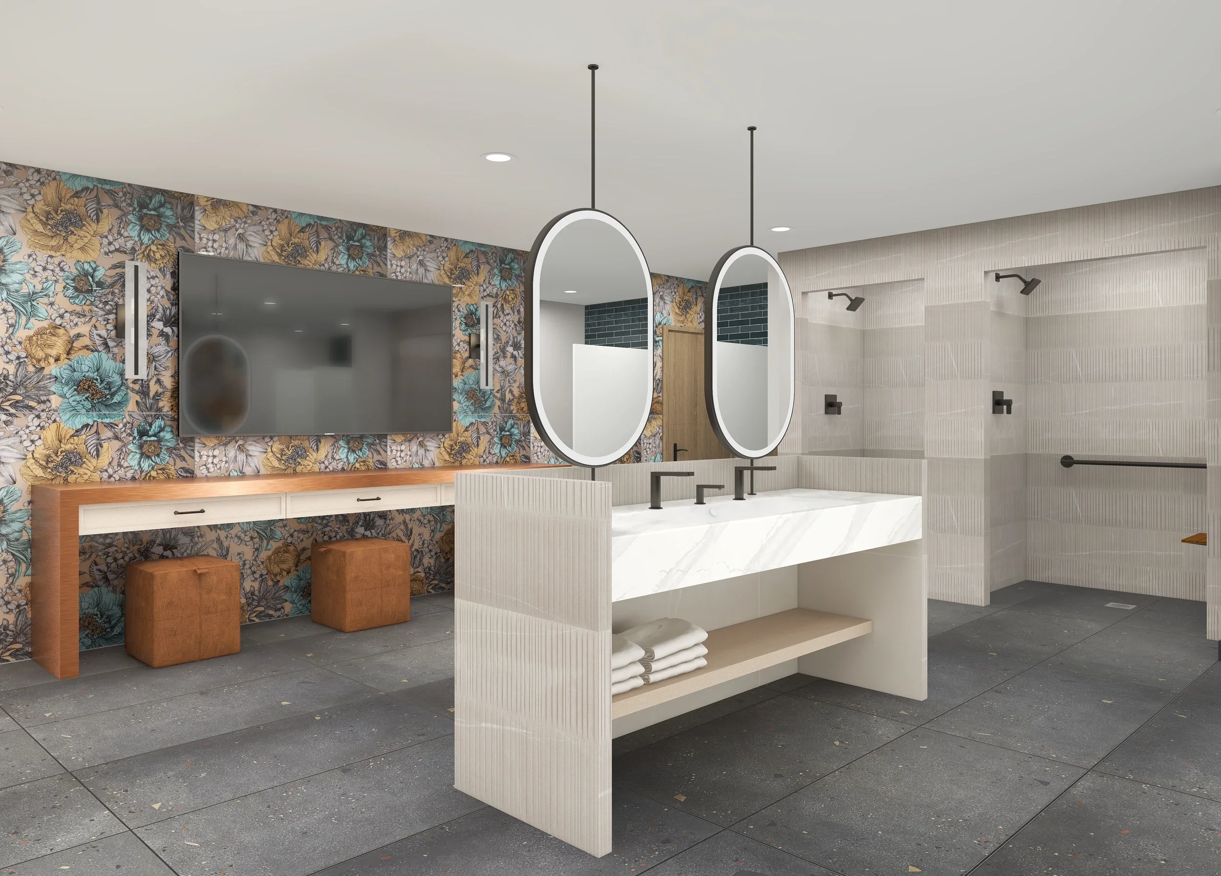 Commercial locker room 3D photorealistic rendering 4.webp