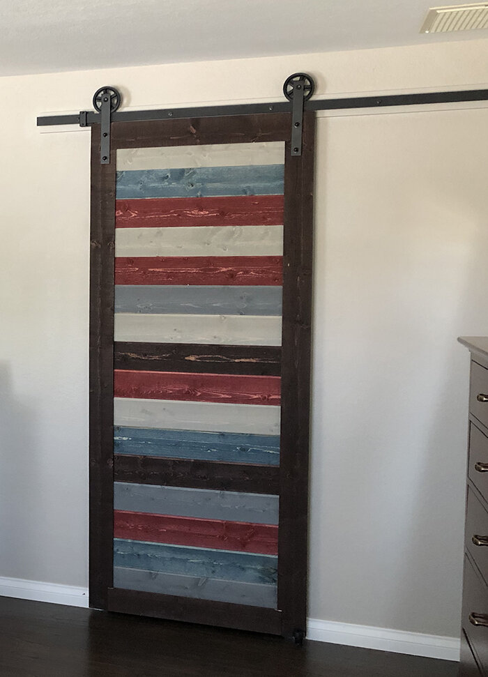 Custom made closet barn door