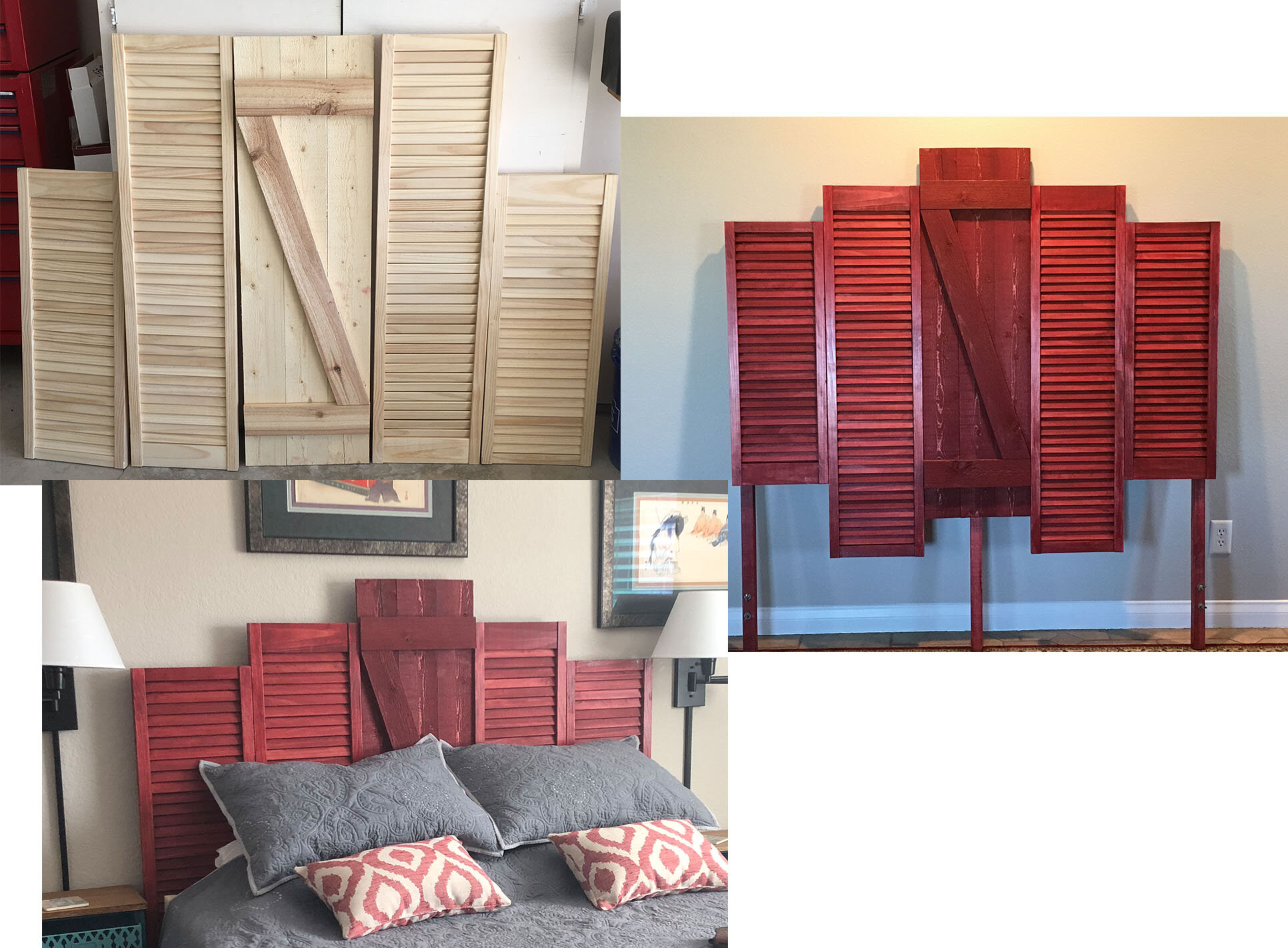 Custom headboard from shutters