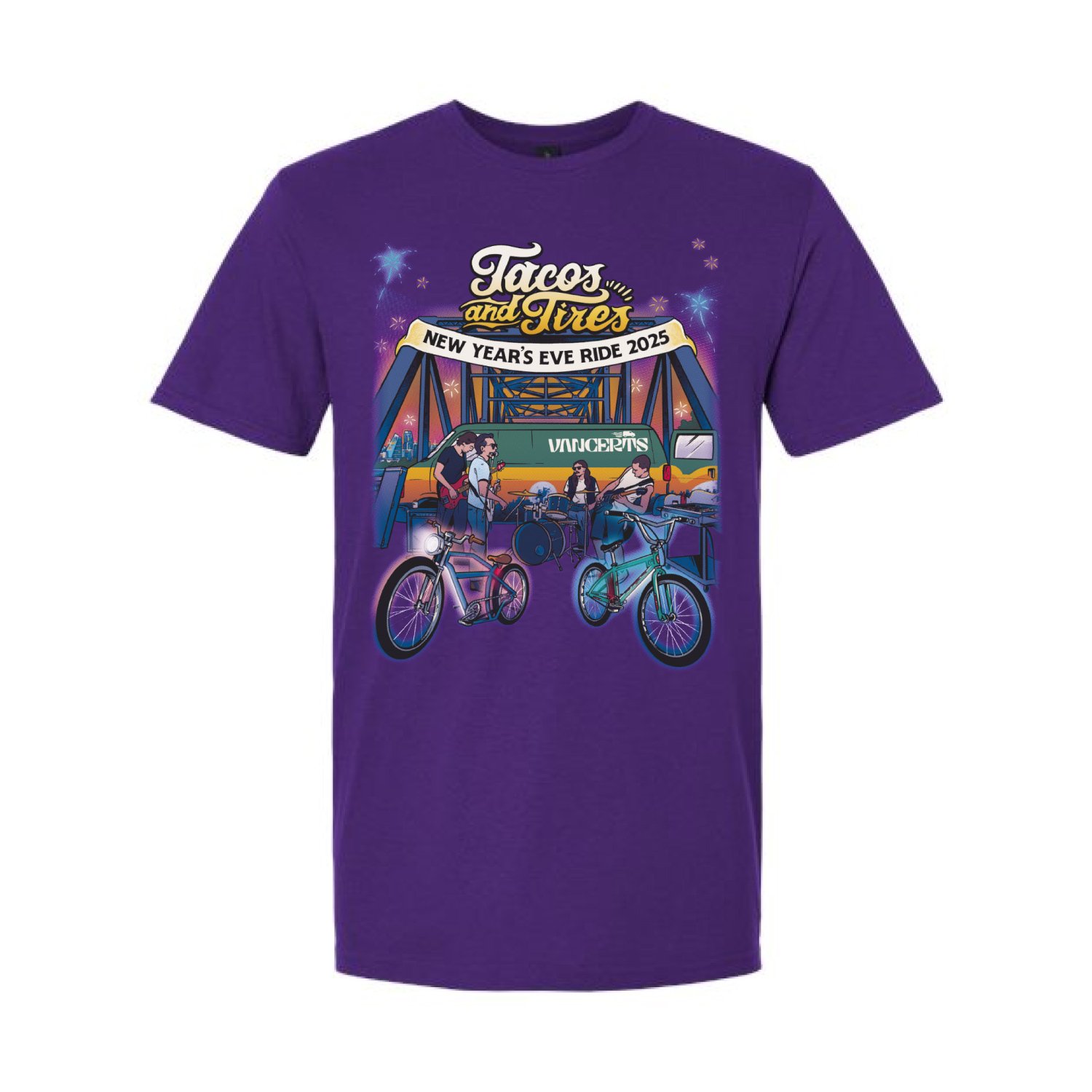 Limited Edition Purple VANCERTS x Tacos & Tires Tee — Only 50 Made