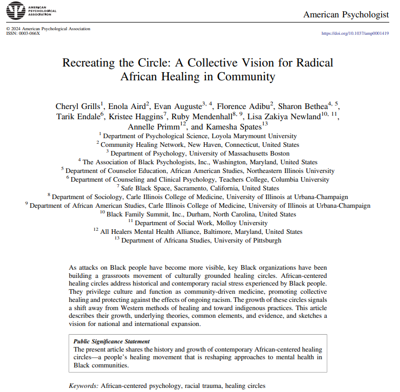 Recreating the Circle: A Collective Vision for Radical African Healing in Community (2025)