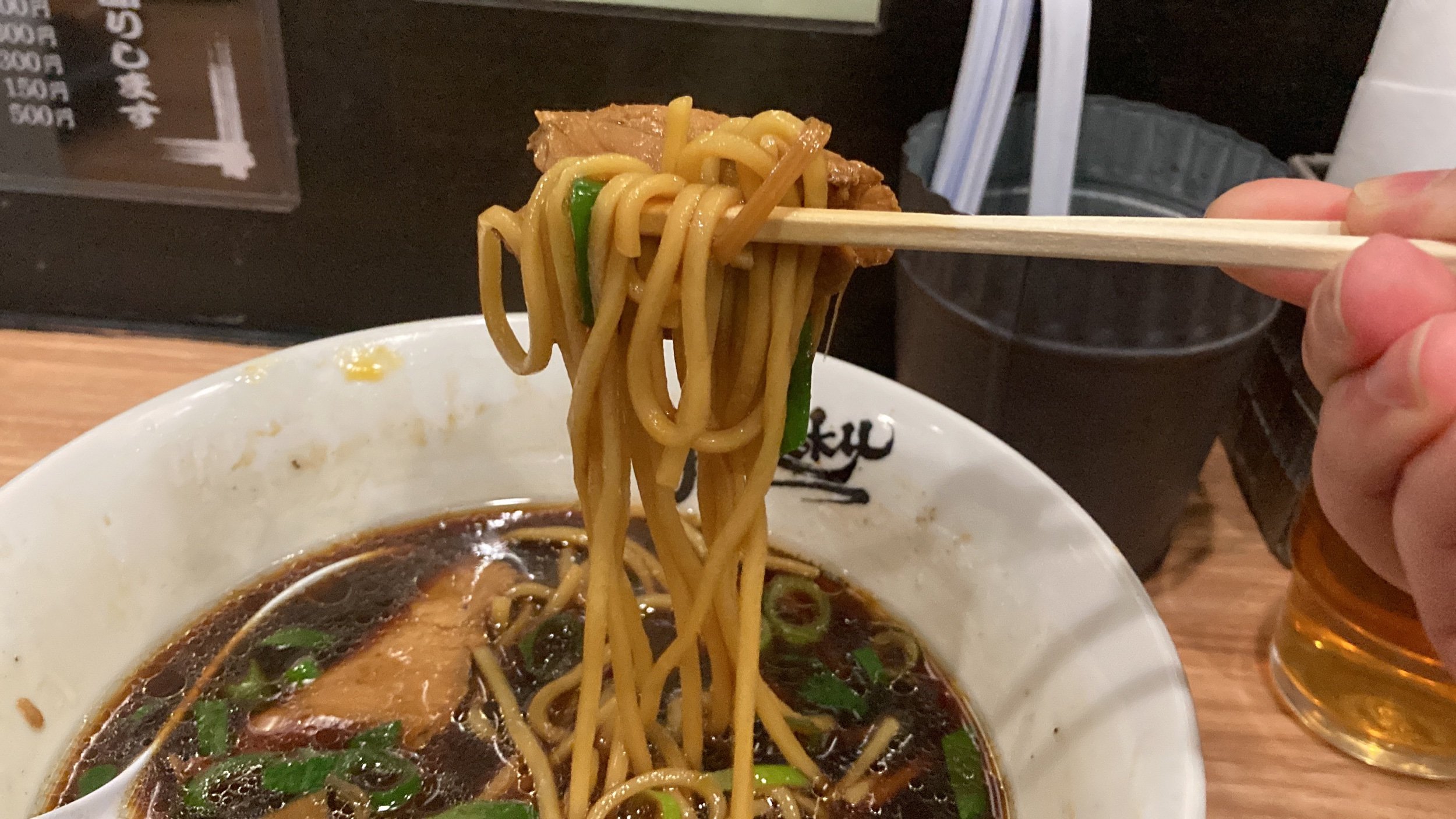 A perfect bite at Menya Jouroku.