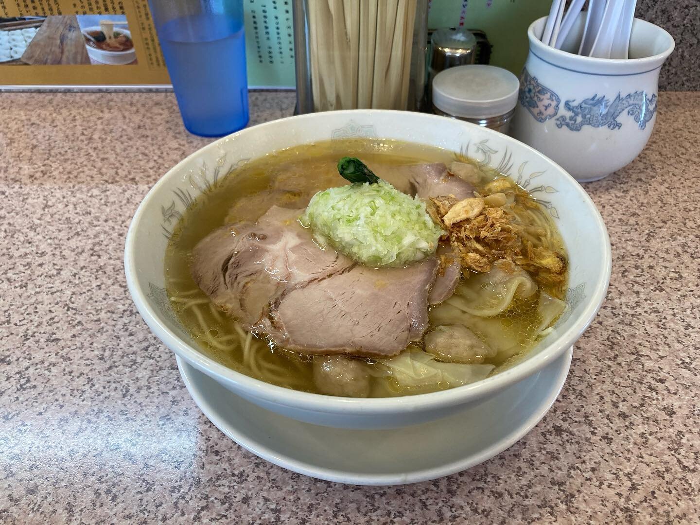 Shio Negi Chashu Wantan Ramen at Ramen Senmonten Koshigaya
Made it to Koshigaya recently with @ramenguidejapan to watch @isaac_butts4 score some free throws.
Apparently, this shop used to be in the top 50 of all of Japan in 2013! How times change, or