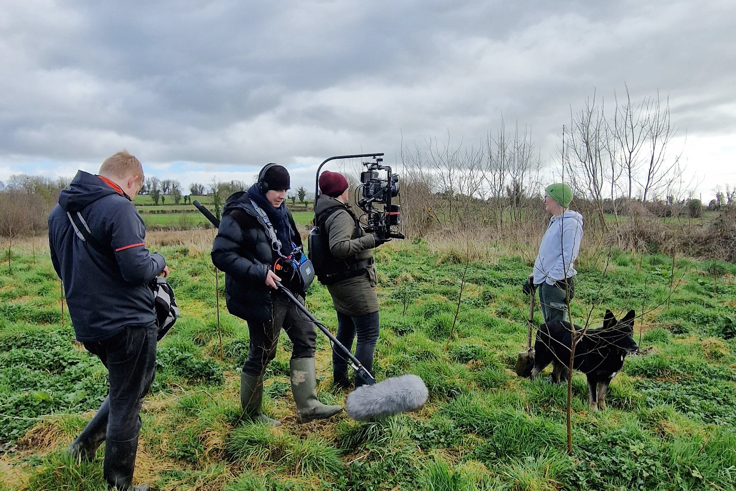 L - R: Jakub Bayerski - focus puller, Brian Keegan - sound recordist, Jaro Waldeck - cinematographer, Catherine Cleary